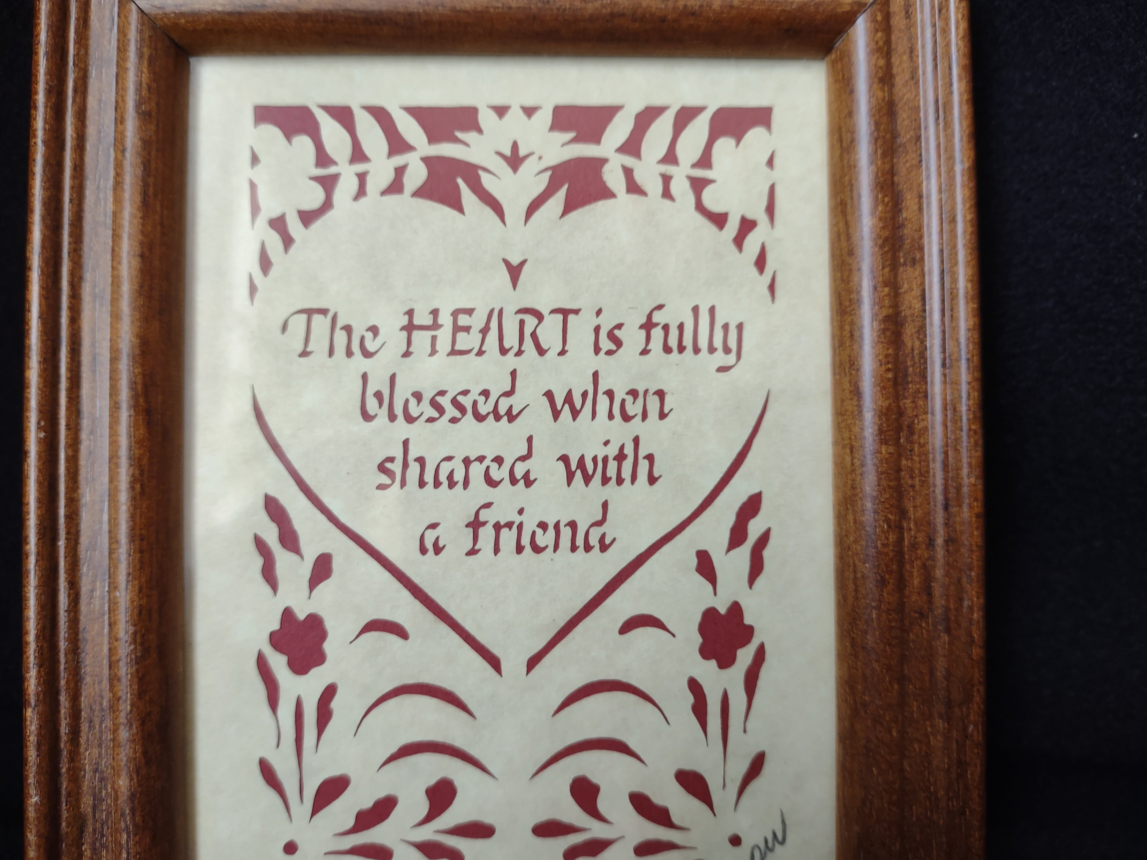 Vintage Designs with Scissors Picture Heart Blessed Friend (lot 1777)