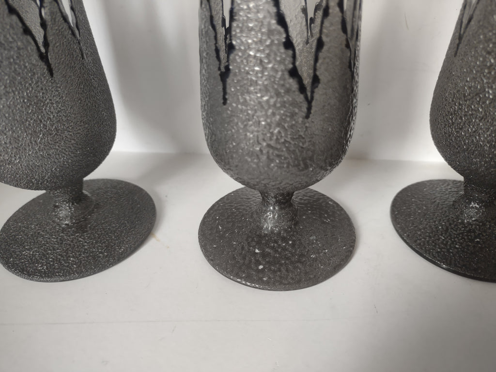 Set of 5 SMALL Hurricane Mixed Drink Glass Vintage MCM (lot 2745)