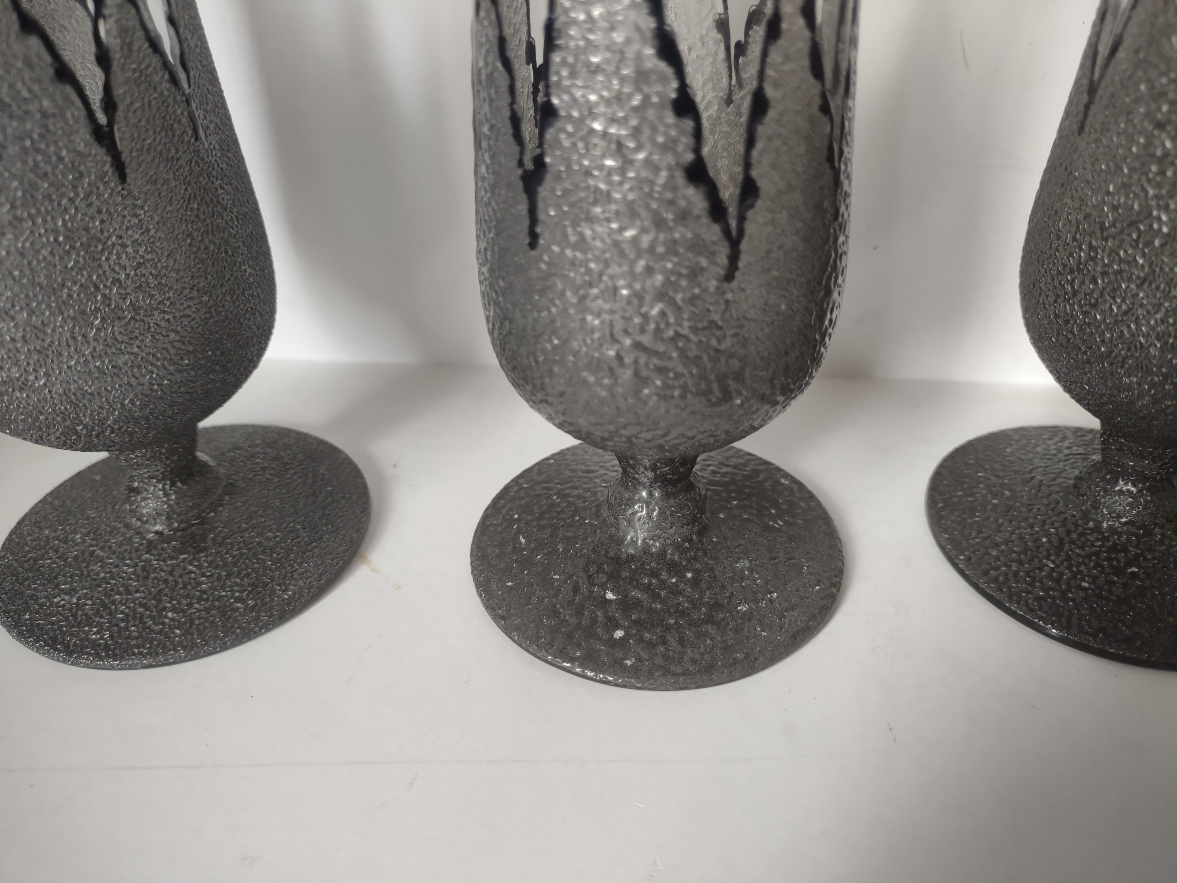 Set of 5 SMALL Hurricane Mixed Drink Glass Vintage MCM (lot 2745)