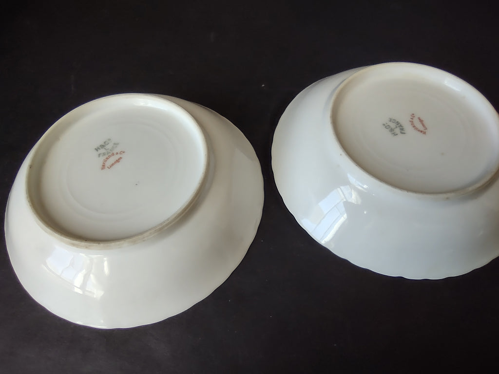 Haviland Limoges French Cottage Shabby Chic 2 x Cranberry Bowl (lot 1106)