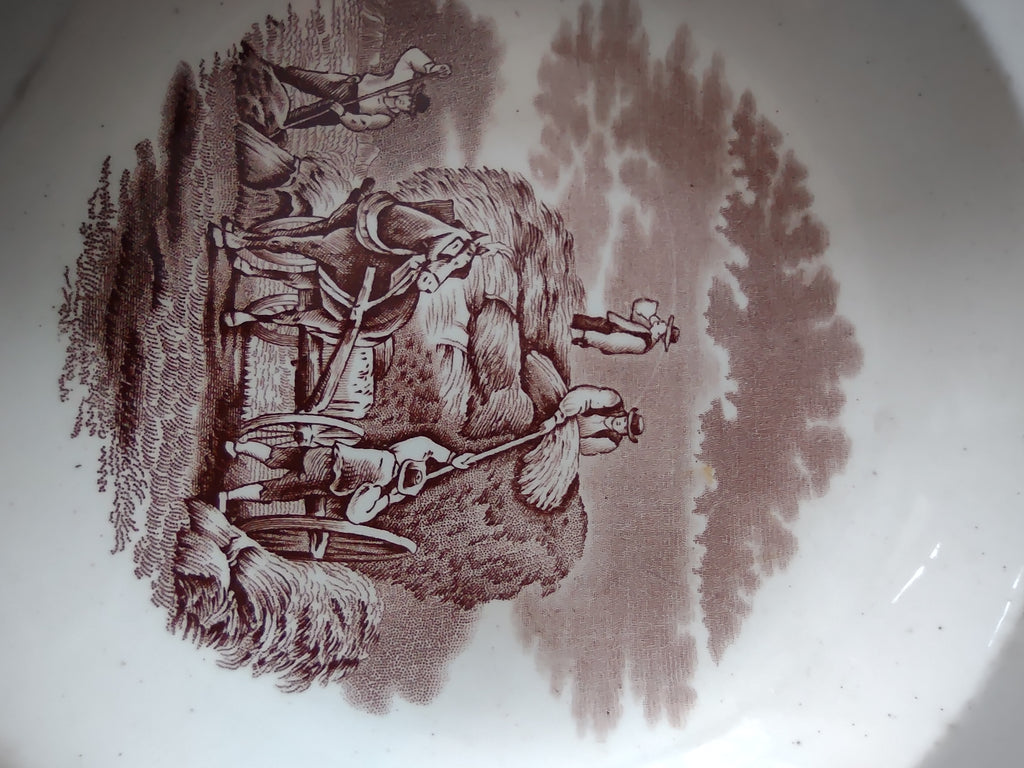 Vintage Copeland Spode Plate Agricultural Scene Ironstone Countryside (Lot 5806)