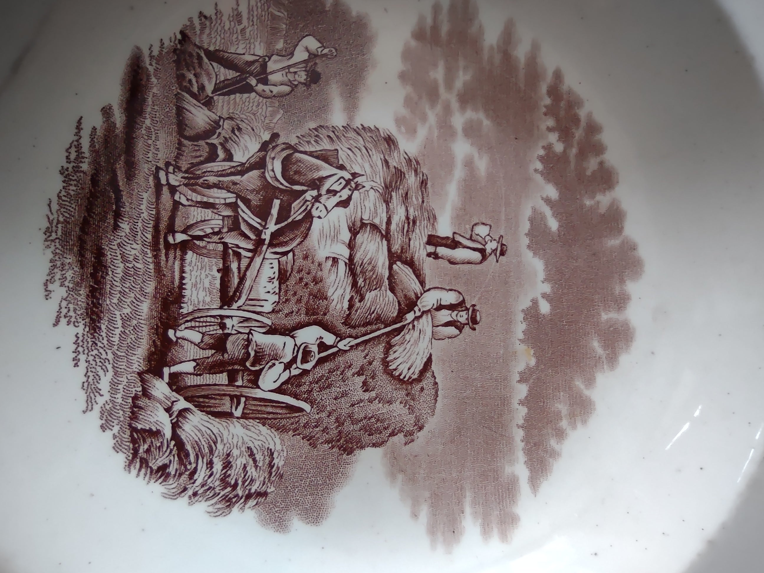 Vintage Copeland Spode Plate Agricultural Scene Ironstone Countryside (Lot 5806)