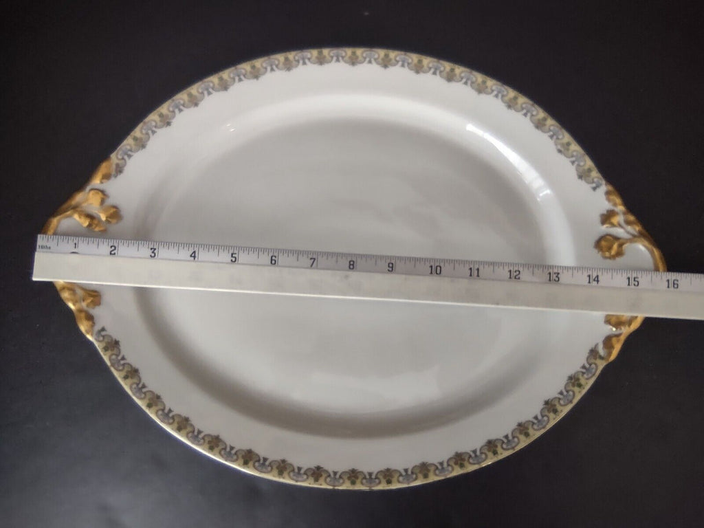 Wm Guerin France Limoges Set 4 x Serving Platter Plate Bowl Gold Trim (lot 533)
