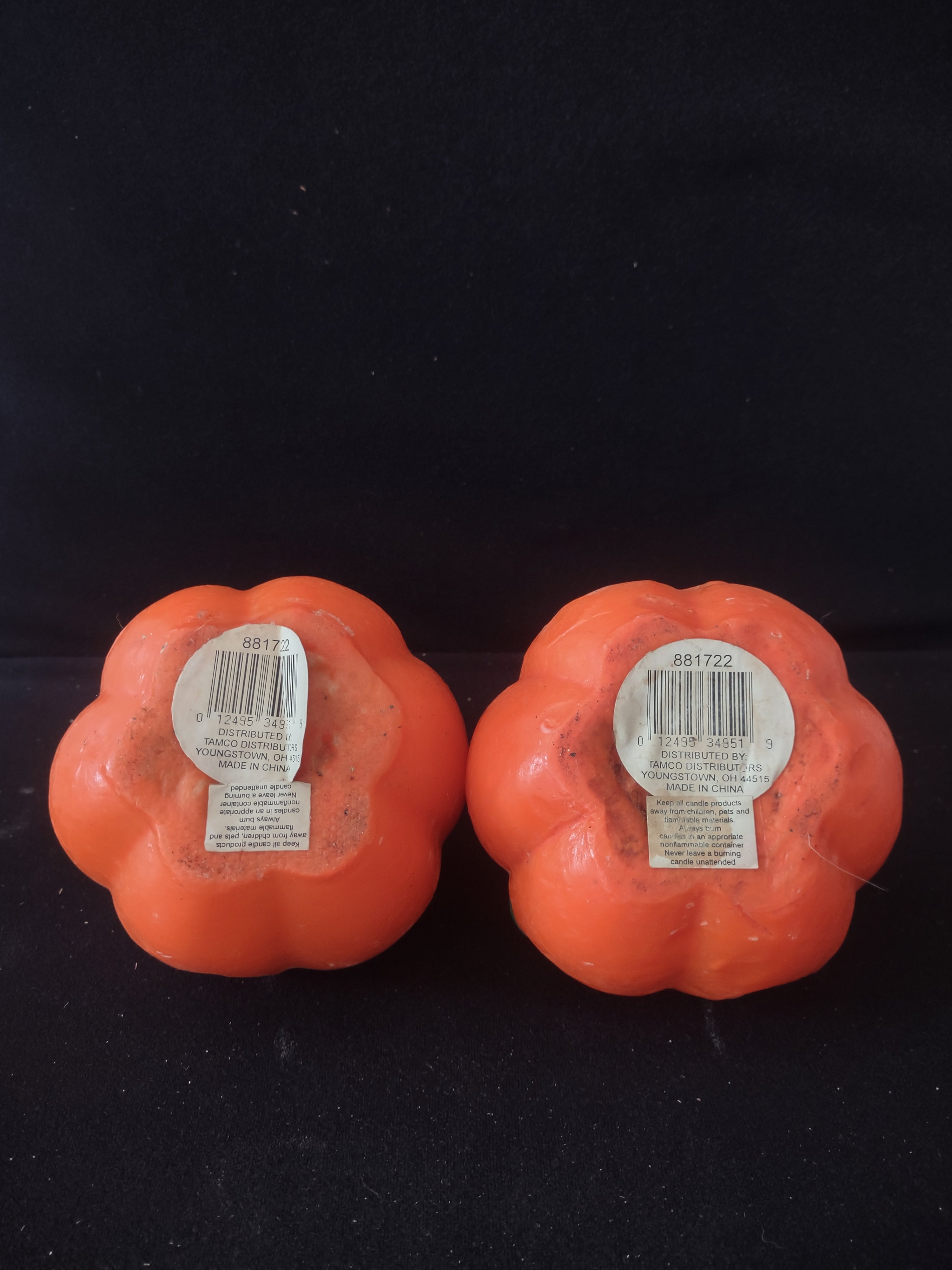 Vintage Halloween Jack O Lantern Wax Candles Set Of Four (Lot 3387)