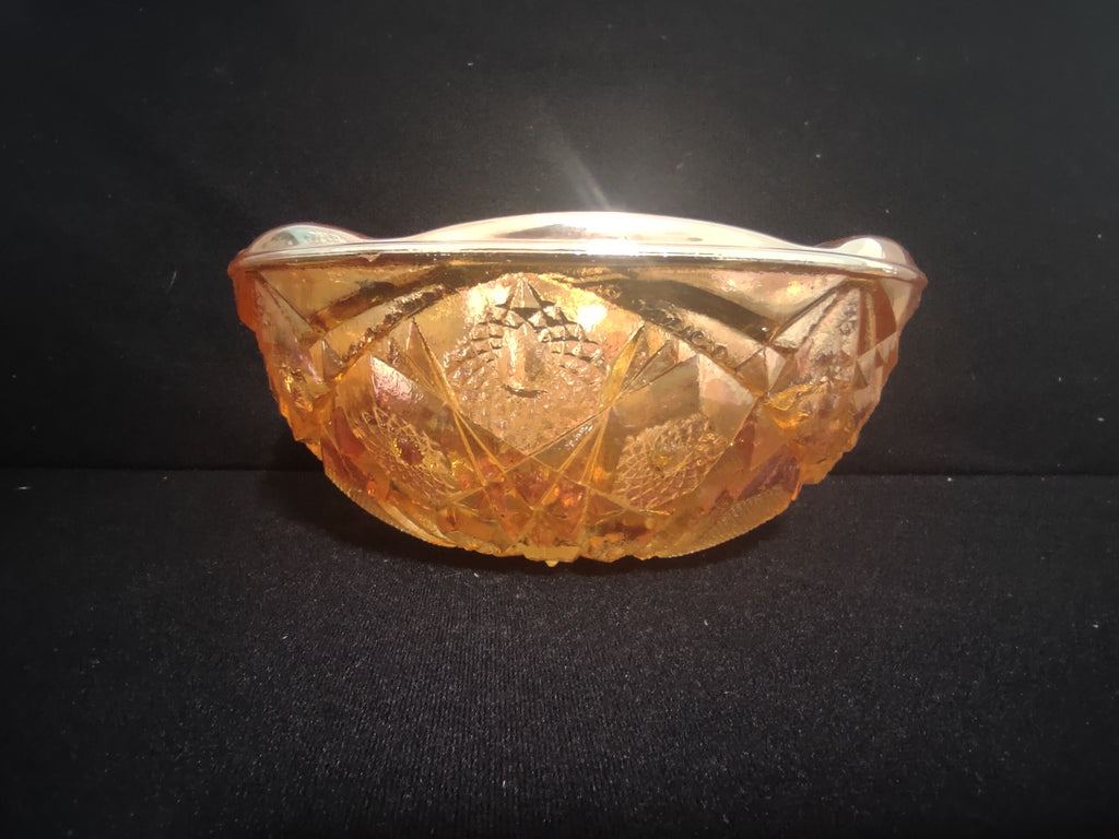 Vintage Collectible Carnival Glass Orange Marigold Bowl 8" (lot 138)