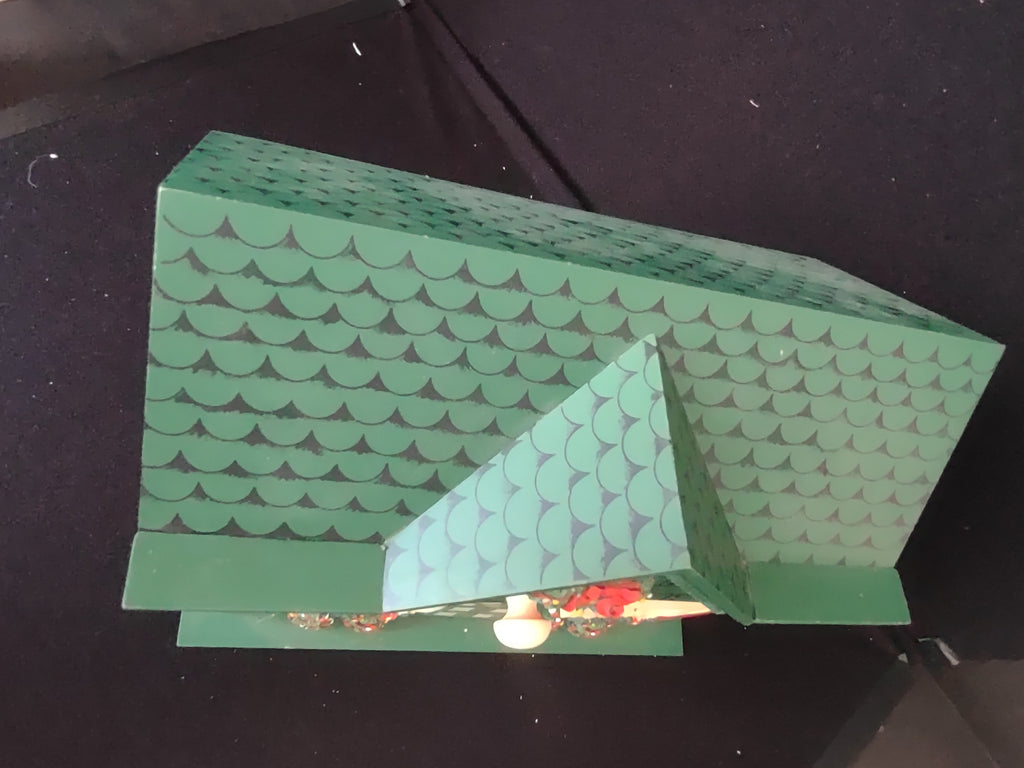 Vintage Wooden Table Top Photo Album Christmas House (lot 2369)