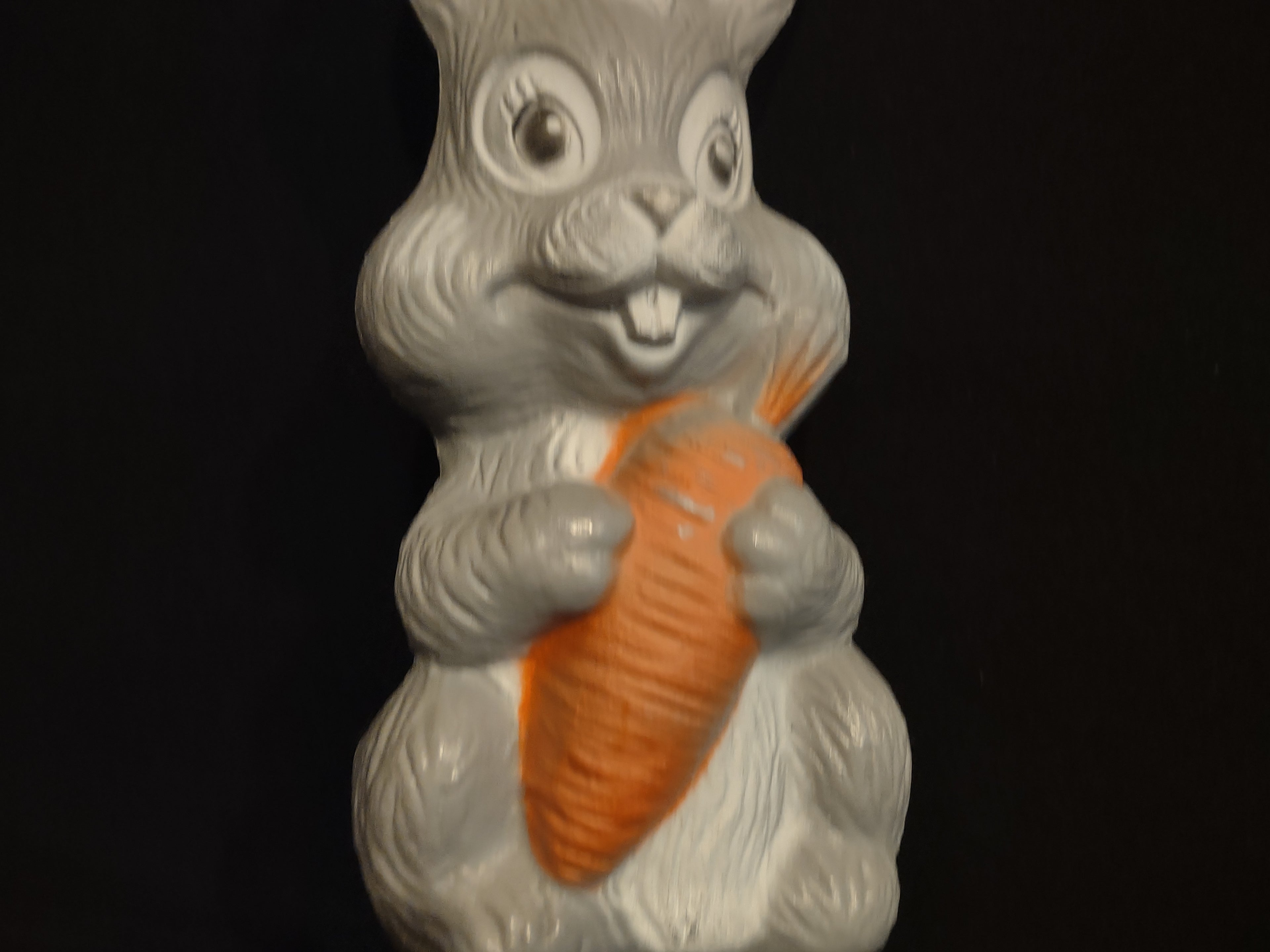 Vintage Easter Art Line Blow Mold Yard Stake Bunny Carrot 13"(lot 2549c)