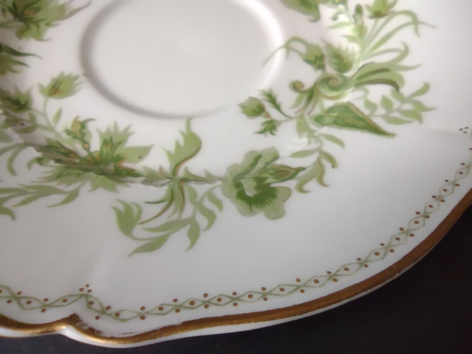 Haviland Limoges France Carette Saucer ONLY Green Design (lot 736)
