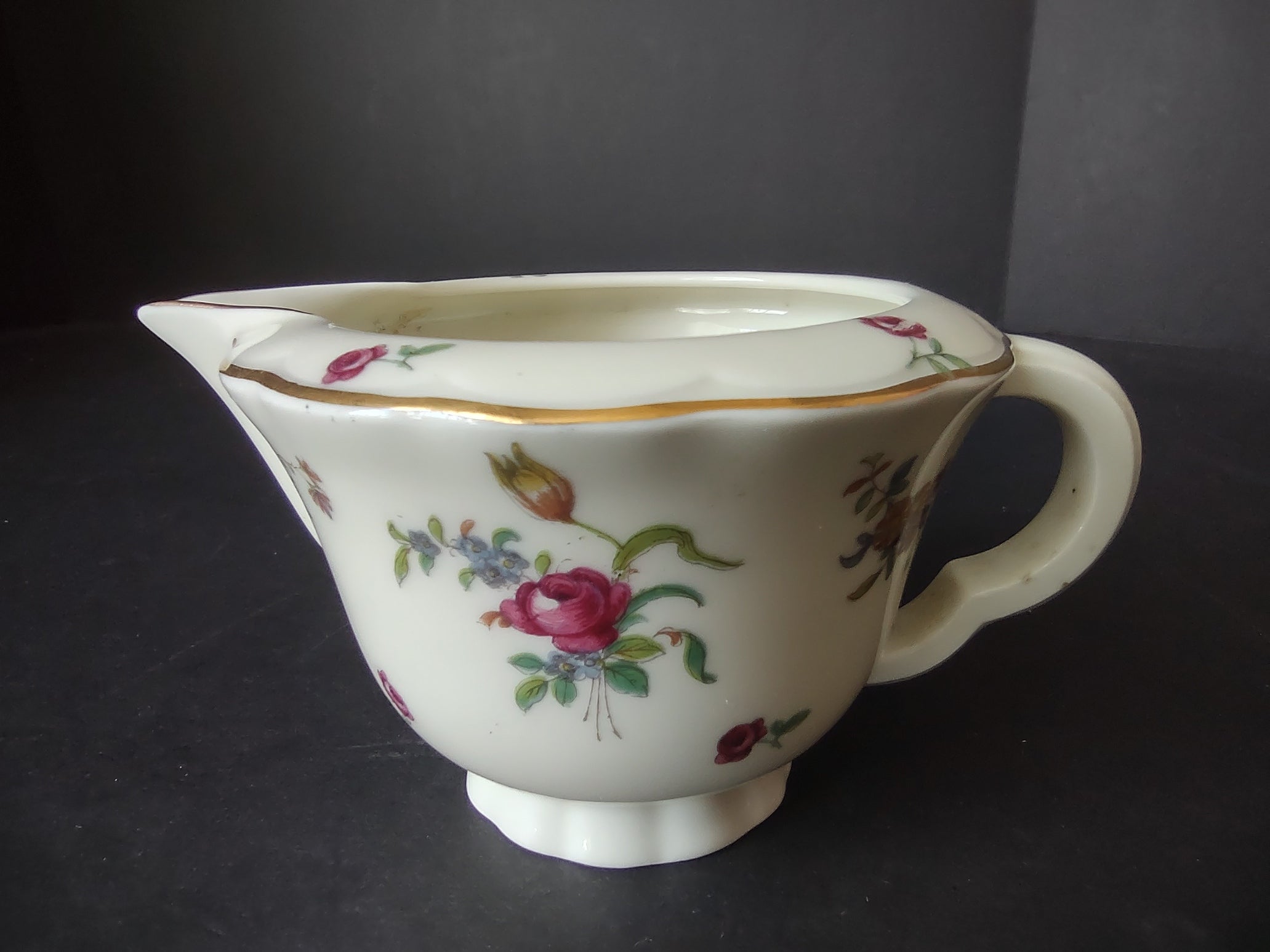 Haviland Limoges Creamer Pitcher Peony Flower Cream (lot 930)