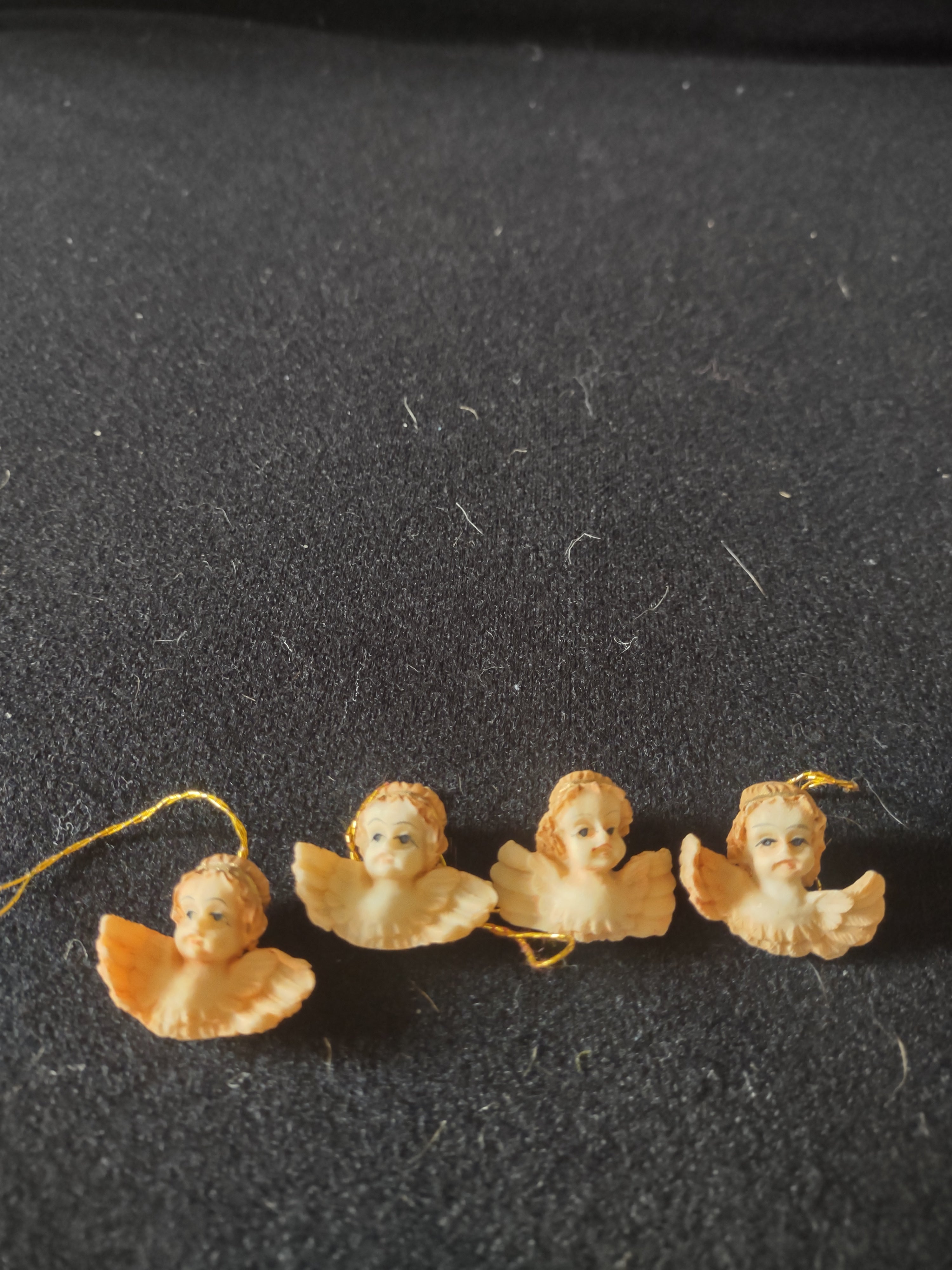 Christmas Holiday Miniature 1" Angel Head Wings Ornaments x 36 (Lot 4533)
