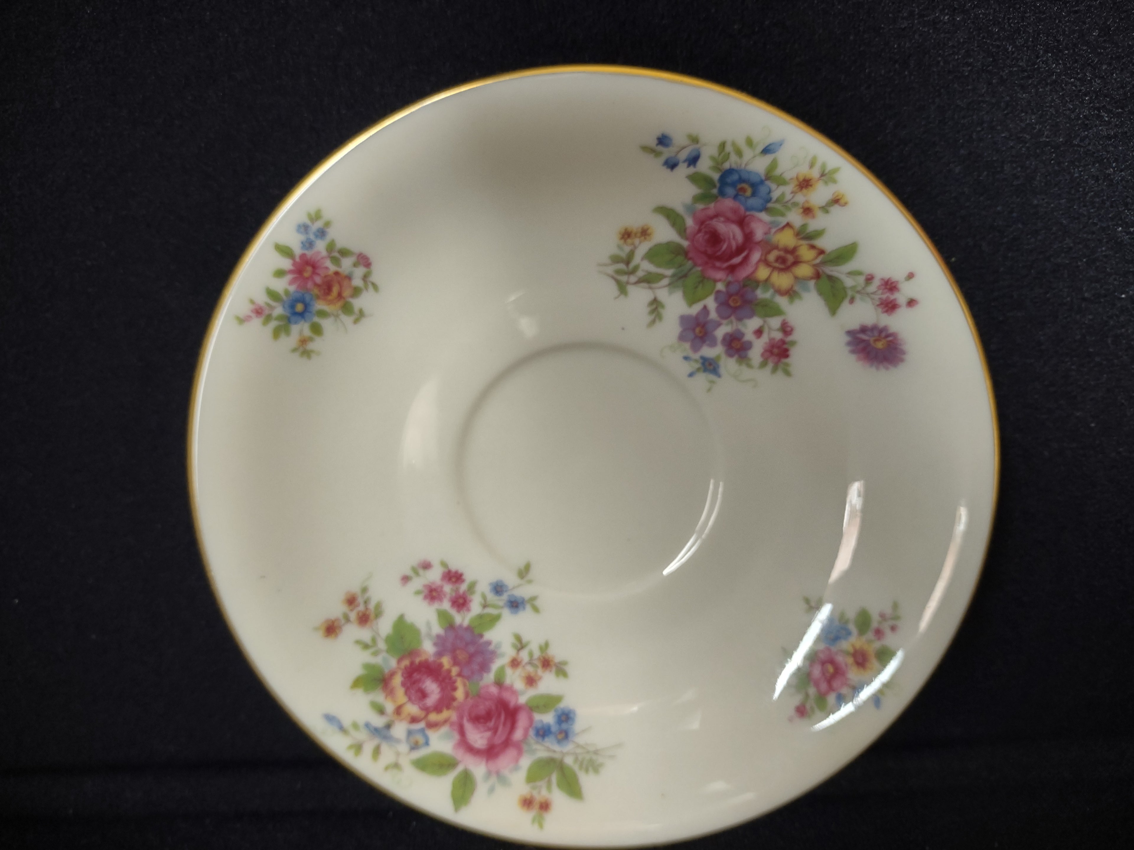 Vintage Lenox L-347 Saucer ONLY Gold Trim Roses (lot 1816)