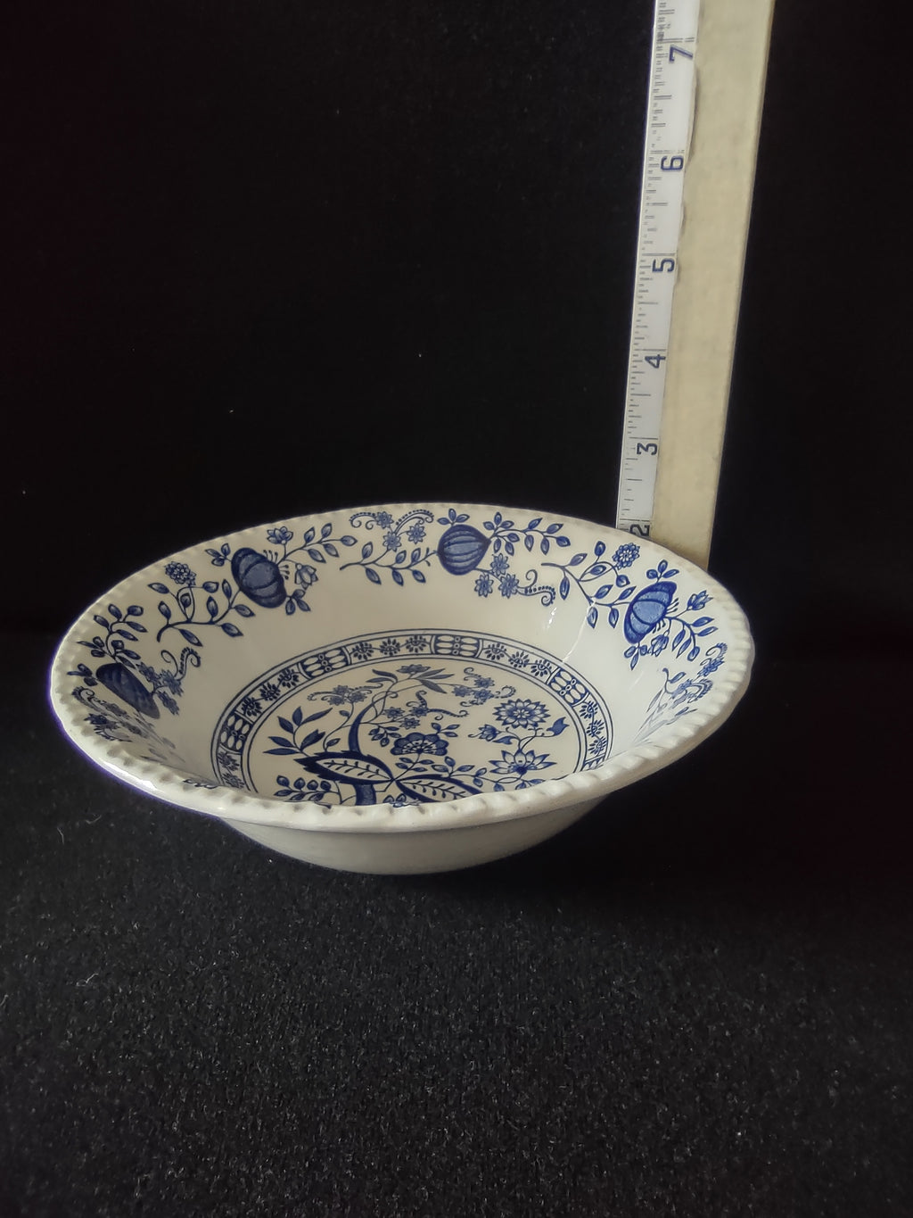 Vintage Enouch Wedgwood Blue Heritage Soup Cereal Bowl Ironstone England (5970)