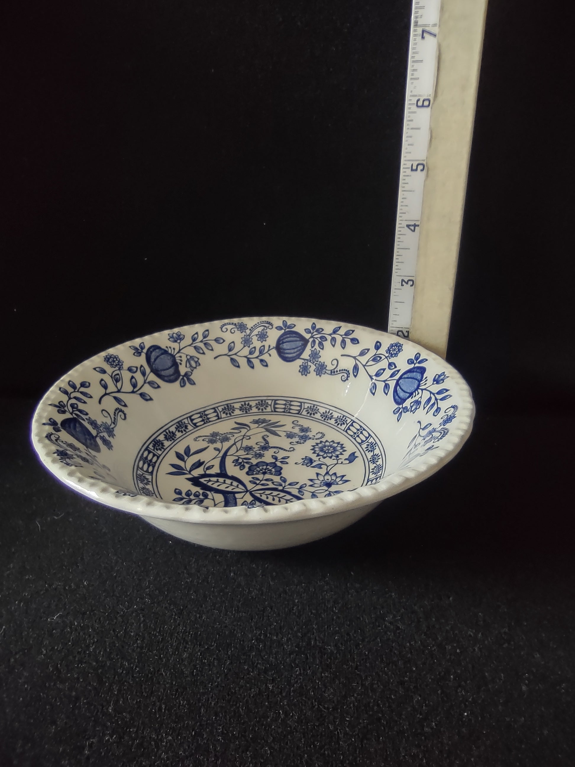 Vintage Enouch Wedgwood Blue Heritage Soup Cereal Bowl Ironstone England (5970)