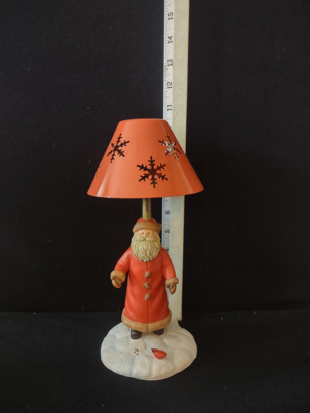 Hallmark Christmas Tea Light Santa Claus Bird Snowflake Shade Lamp (Lot 3505)