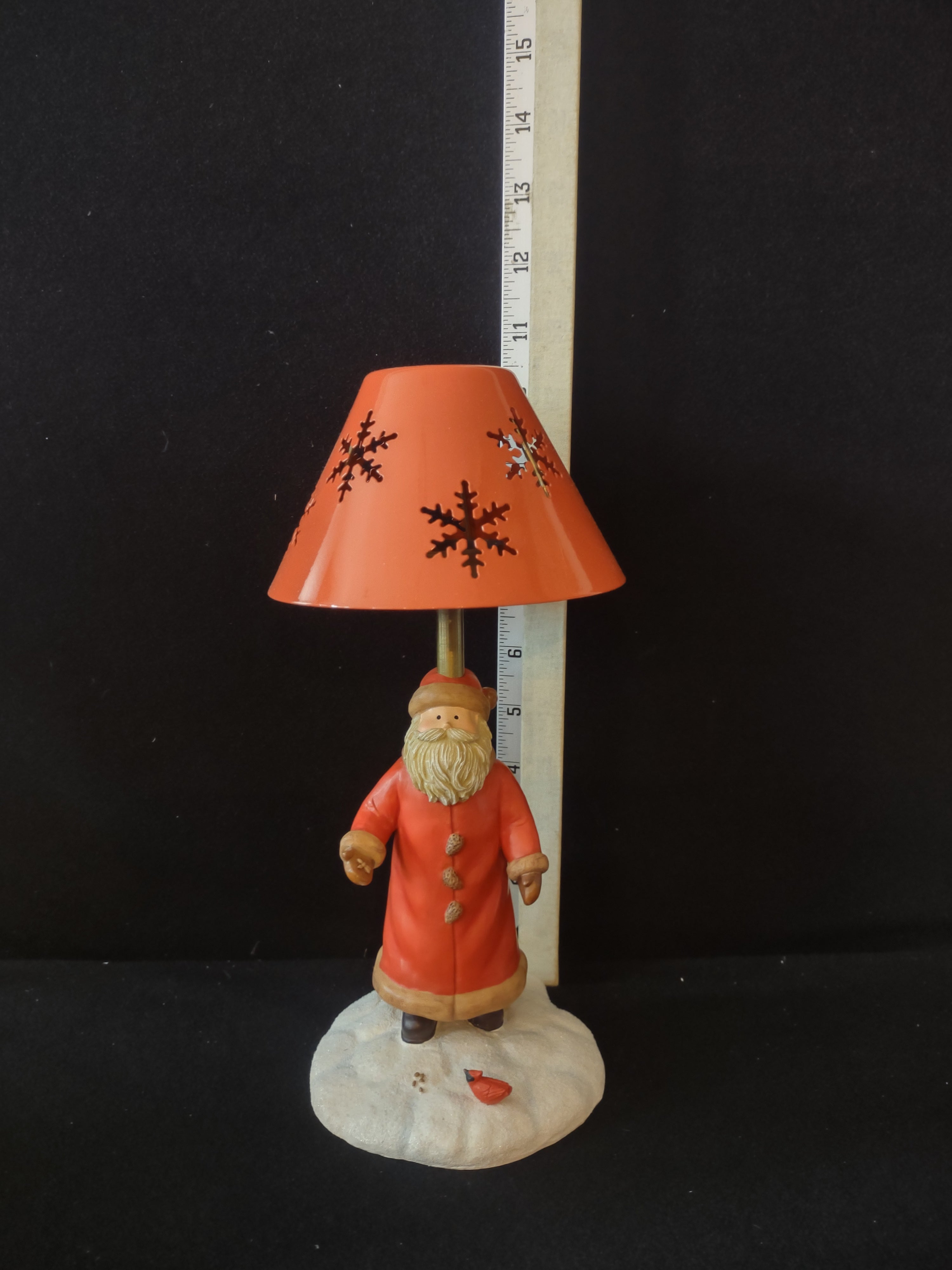 Hallmark Christmas Tea Light Santa Claus Bird Snowflake Shade Lamp (Lot 3505)