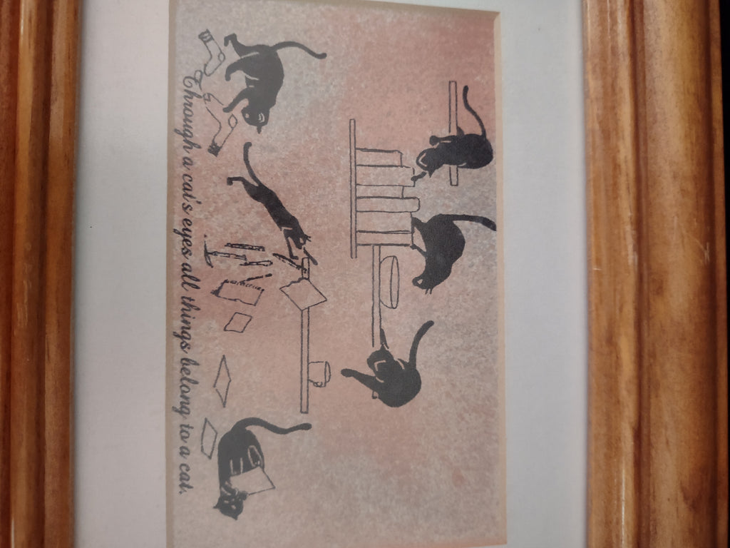 Set 2 Pictures Mimi Whitcomb Studios Cat Wooden Frames (lot 1773)