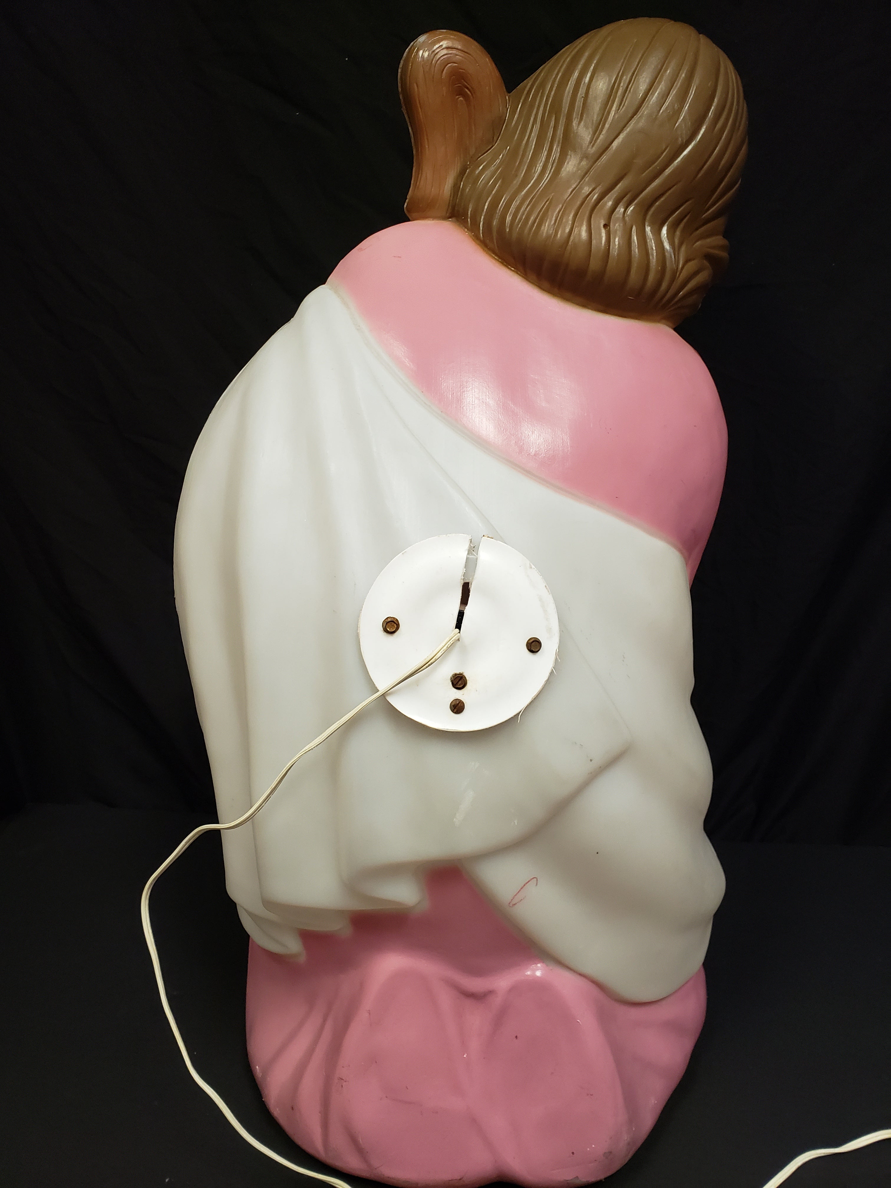Vintage Christmas Blow Mold Nativity Joseph Pink Figurine (lot 2239)