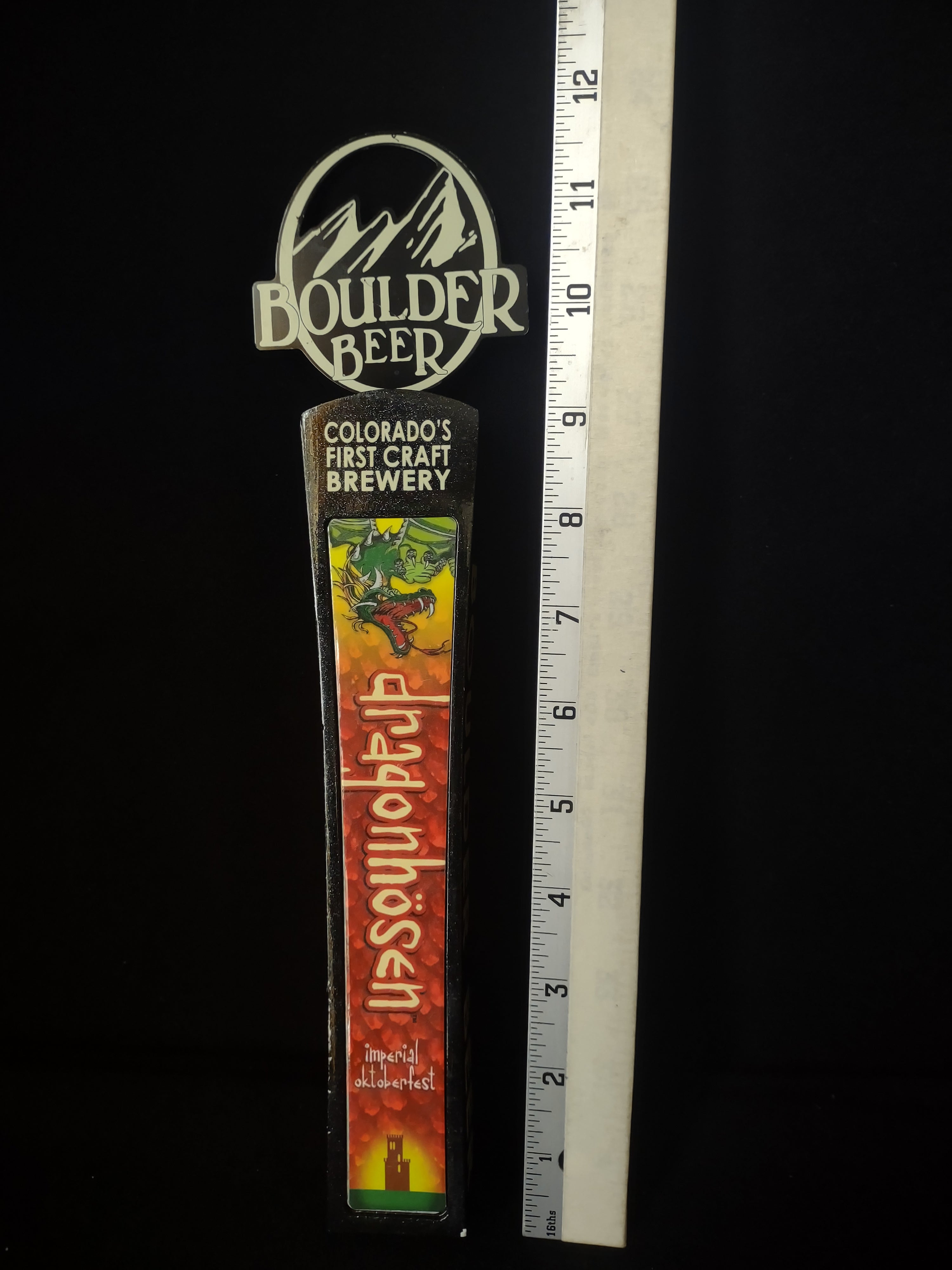 Boulder Colorado Dragonhosen Imperial Octoberfest Beer Tap Handle (lot 1728)