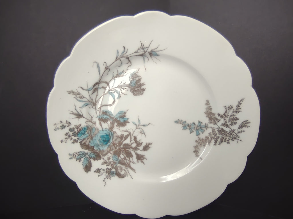Antique Haviland Limoges Blue Flower Fern Luncheon/Salad Plate 8-1/2" (lot 958)