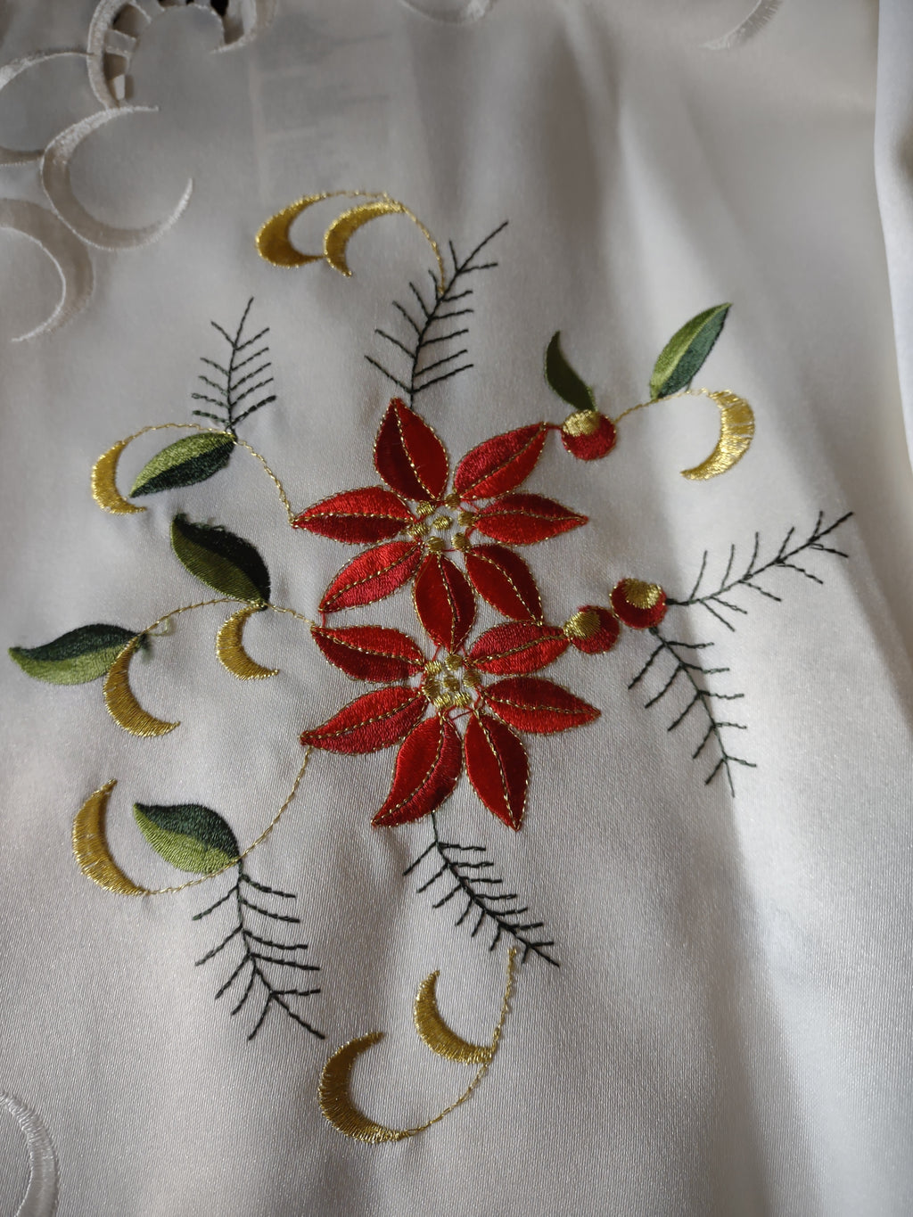 Christmas Red Poinsettia 60X84 Table Cloth 15X72 Table Runner (Lot 4331)