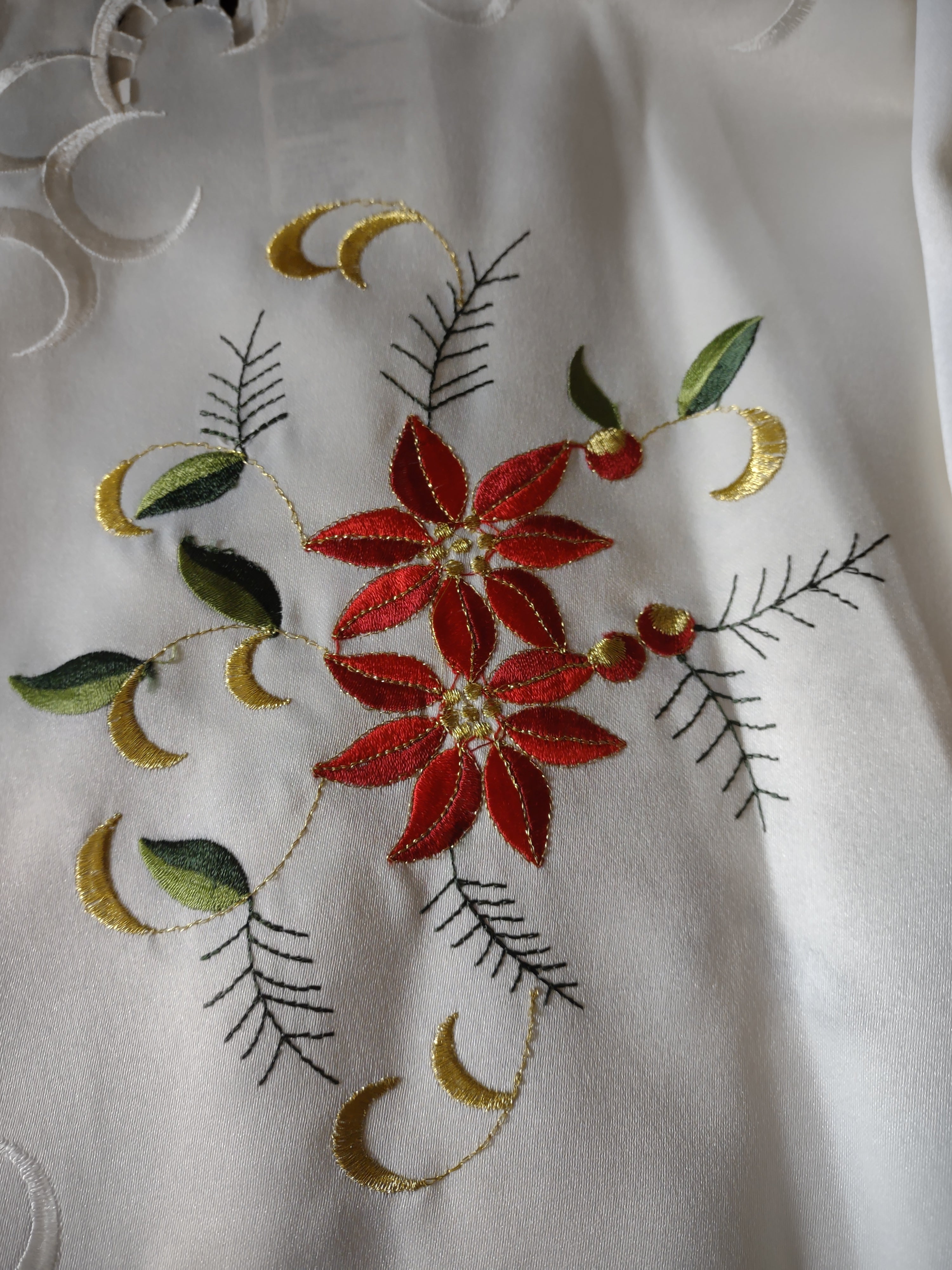 Christmas Red Poinsettia 60X84 Table Cloth 15X72 Table Runner (Lot 4331)