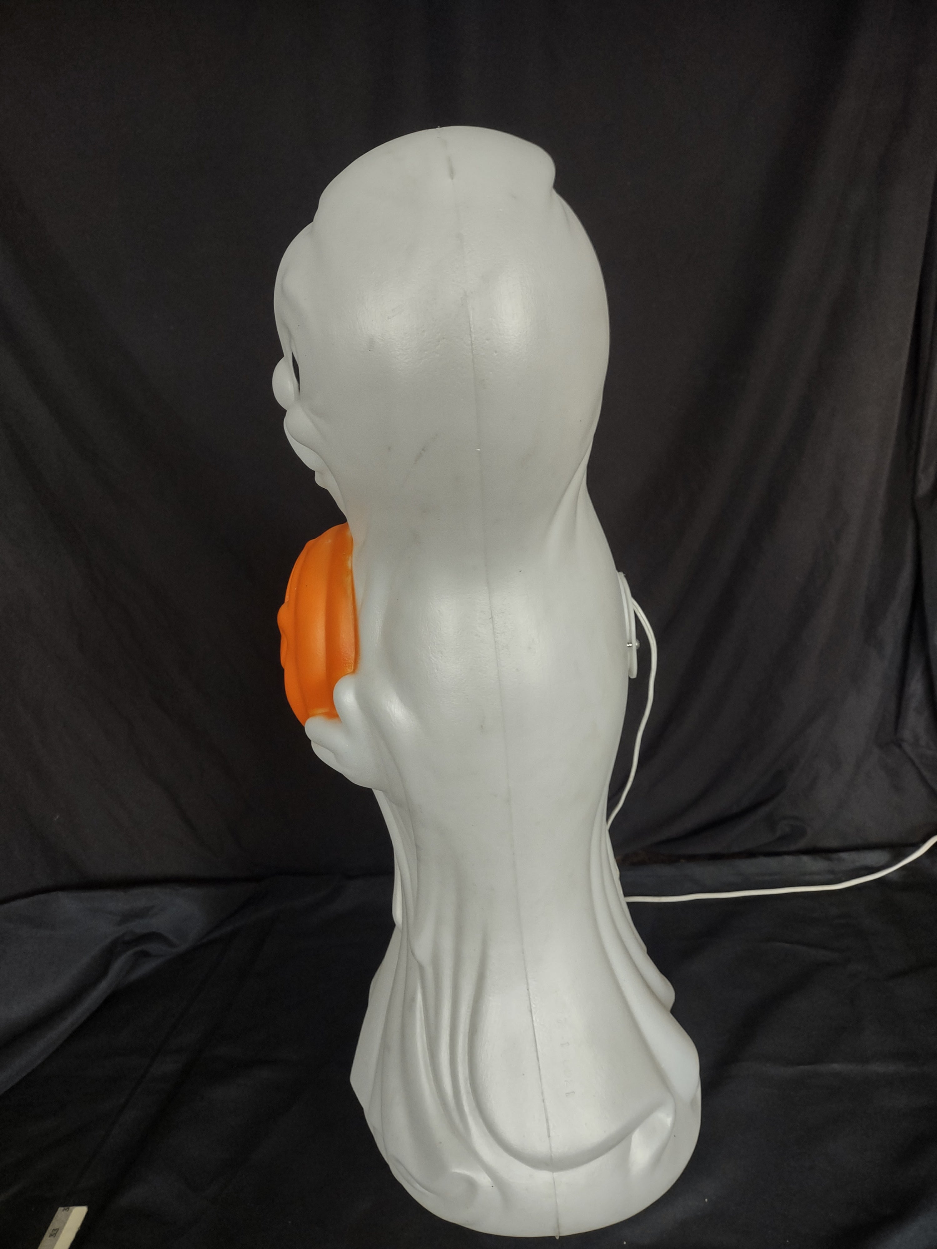 Vintage 33" General Foam Halloween Ghost Holding Pumpkin Blow Mold (lot 3254j)