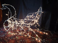 Vintage Christmas Santa Sley White Outdoor MOSTLY Lights Up (lot 3482)