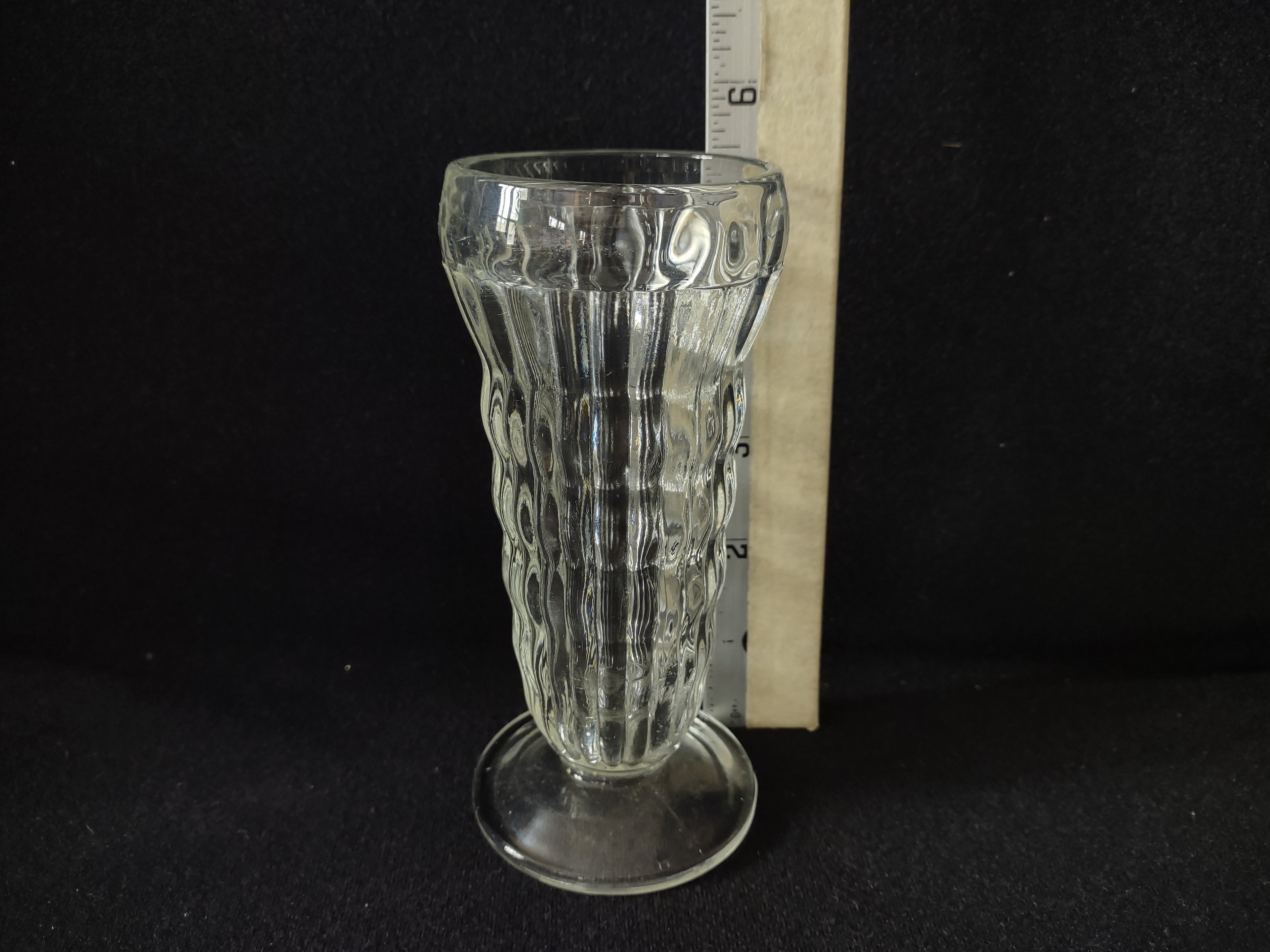Vintage Retro MCM 5-1/2" Tall Jeannette Clear Glass x 4 (lot 5146)