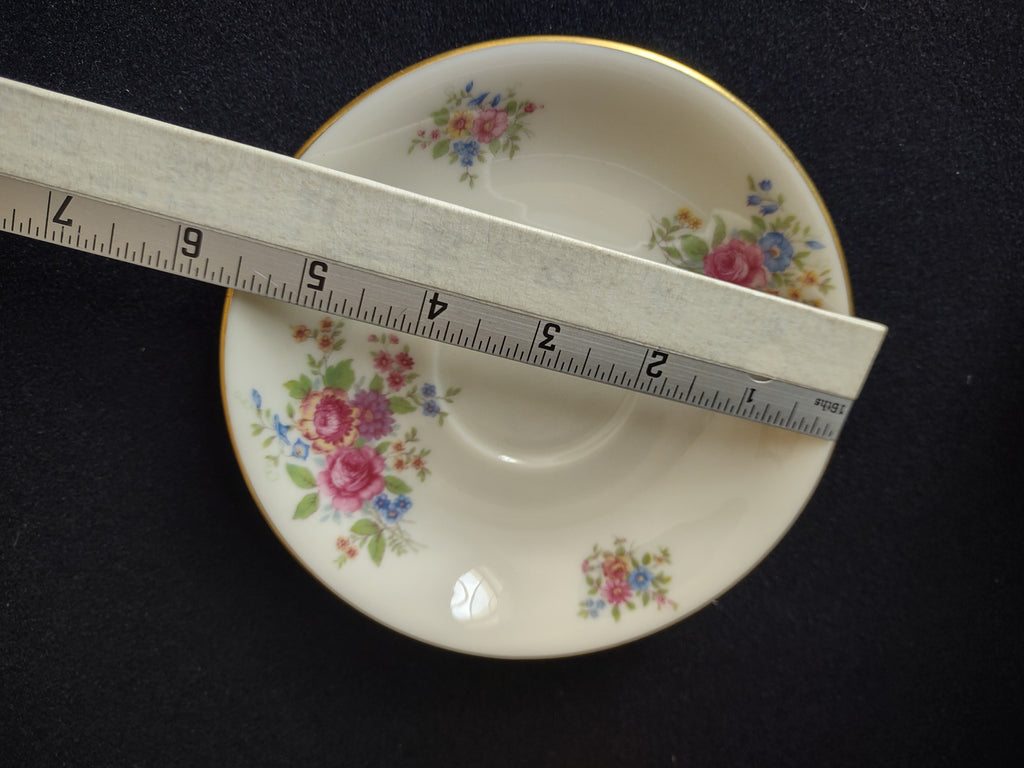 Vintage Lenox L-347 Tea Cup with Saucer Gold Trim Roses (lot 1815)