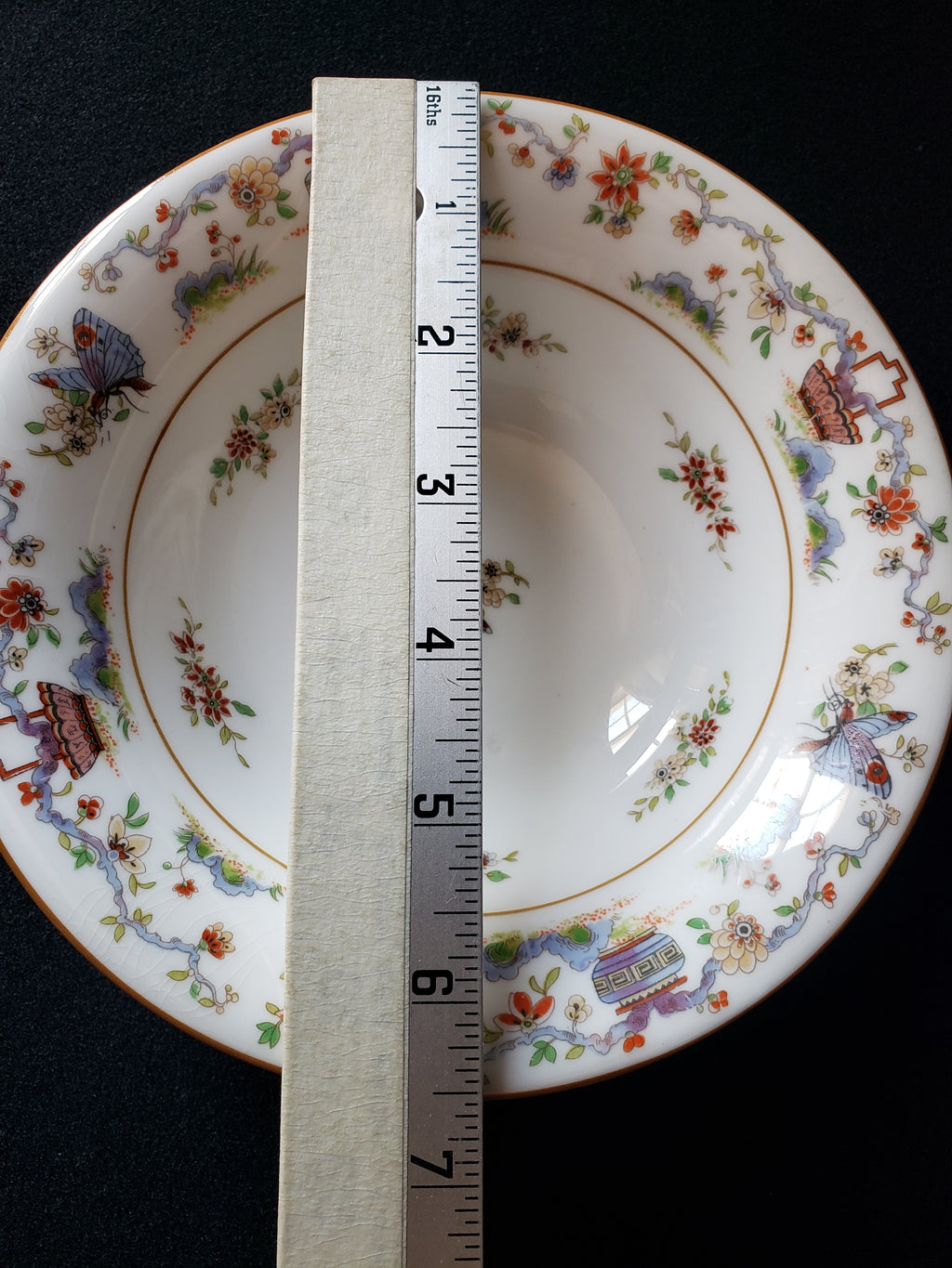 Vintage Royal Worcester Higgins Seiter Butterfly Bowl 6-3/4" (lot 2119)
