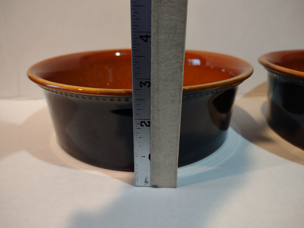 Vintage Ironstone Amber Octagon Serving Dish x 2 Made in USA 8" (lot 5002)