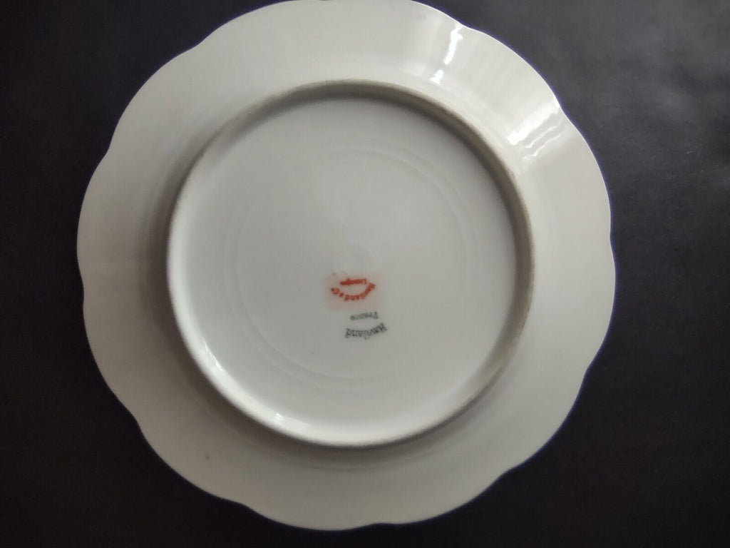 Haviland Limoges France Double Gold Trim Dessert Plate Flower (lot 635)