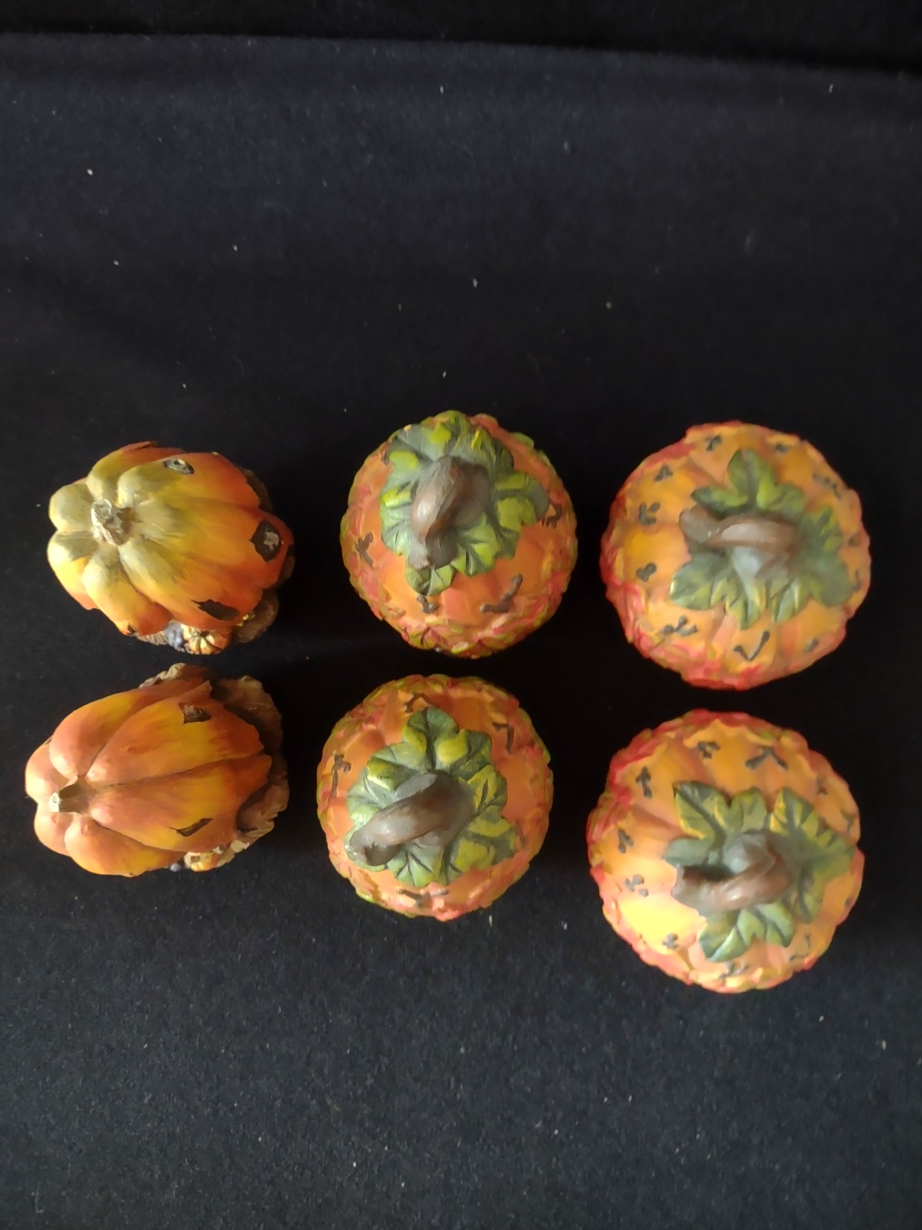 Autumn Fall Thanksgiving Resin Decorated Pumpkins (Lot 3257)