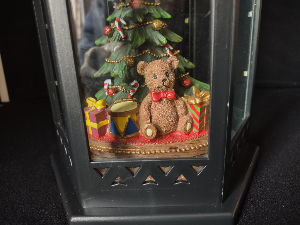 Vintage Christmas Light Up Lantern Tree Bear Battery Operated (lot 2414)