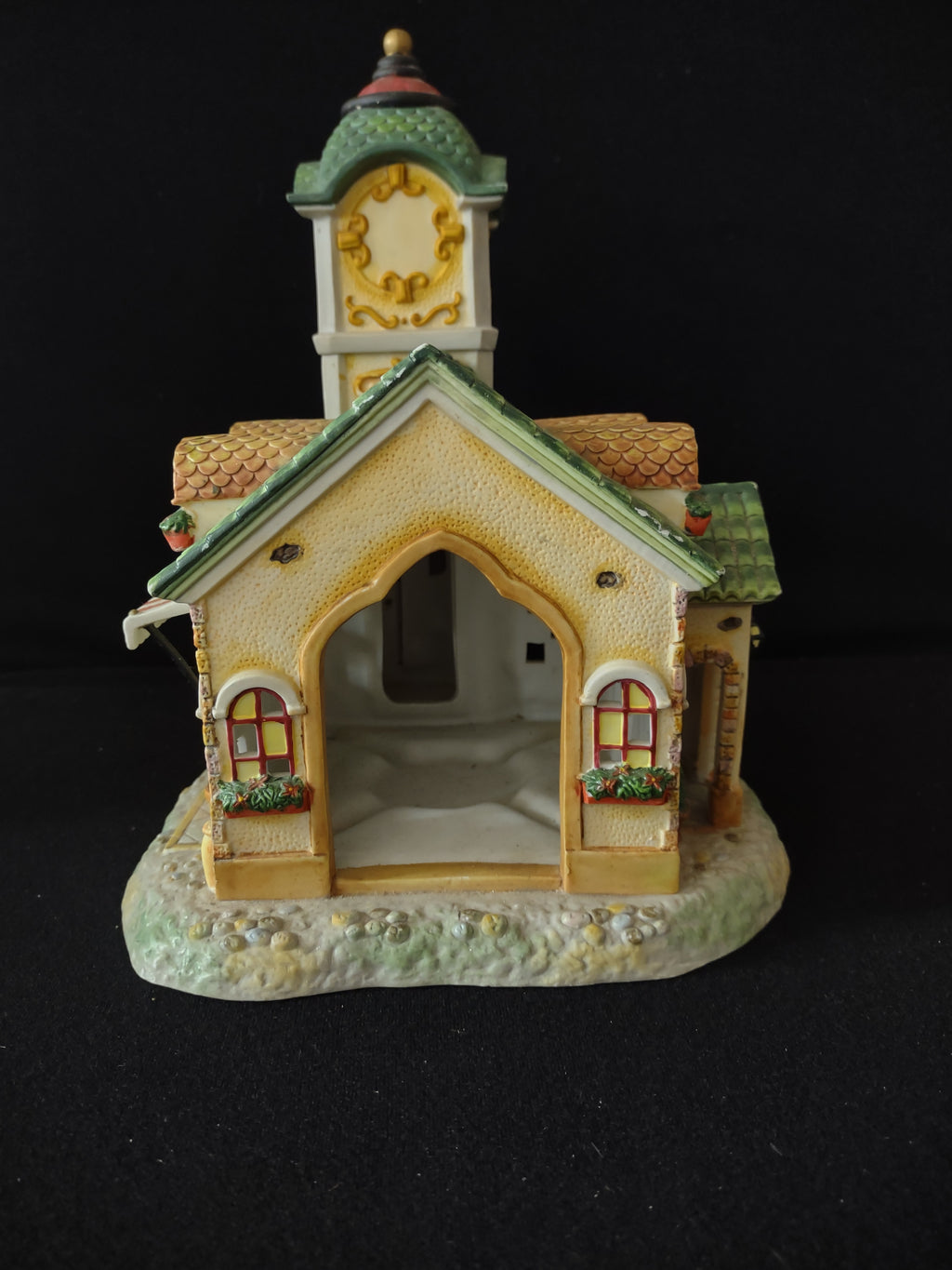 PartyLite Olde World Village Clock Tower #4 Tealight Candle Clock Works(Lot 3627