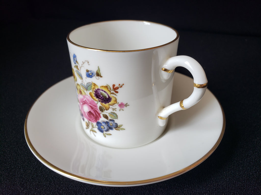 Vintage Royal Worcester Demitasse Cup with Saucer Roses (lot 2068)