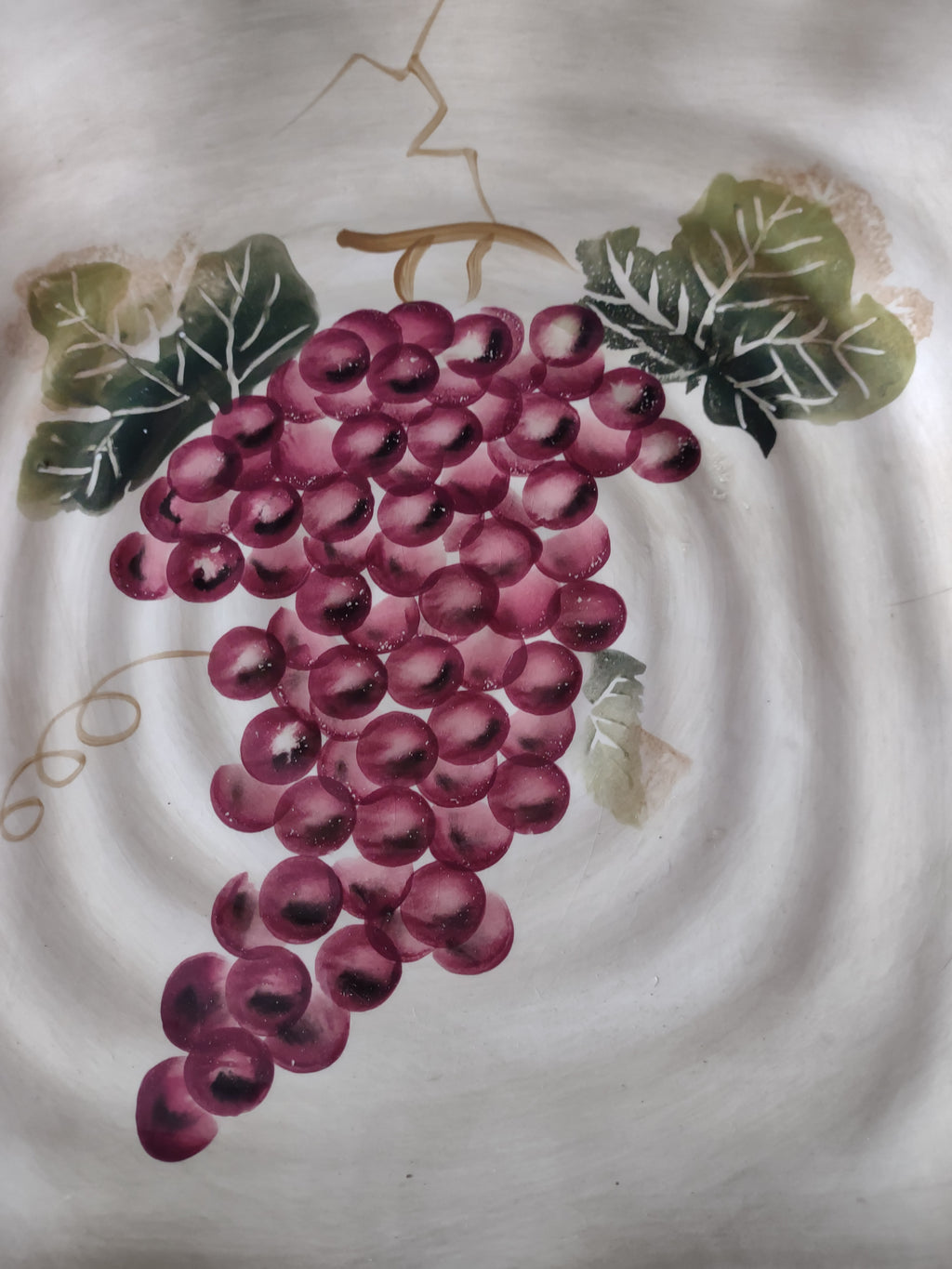 Cabernet Hand Painted Grape 11" Italian Style Square Dinner Plate x 4 (Lot 5248)