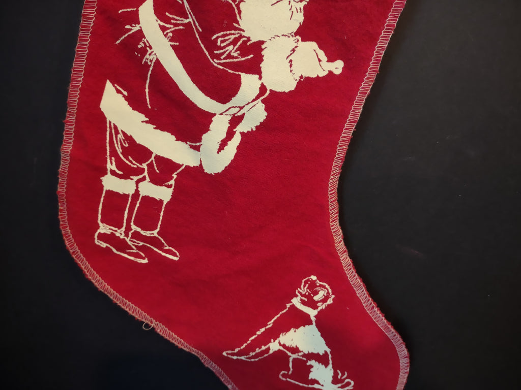 Vintage Christmas Good Dog Stocking with Santa Bells 16" (lot 3370)