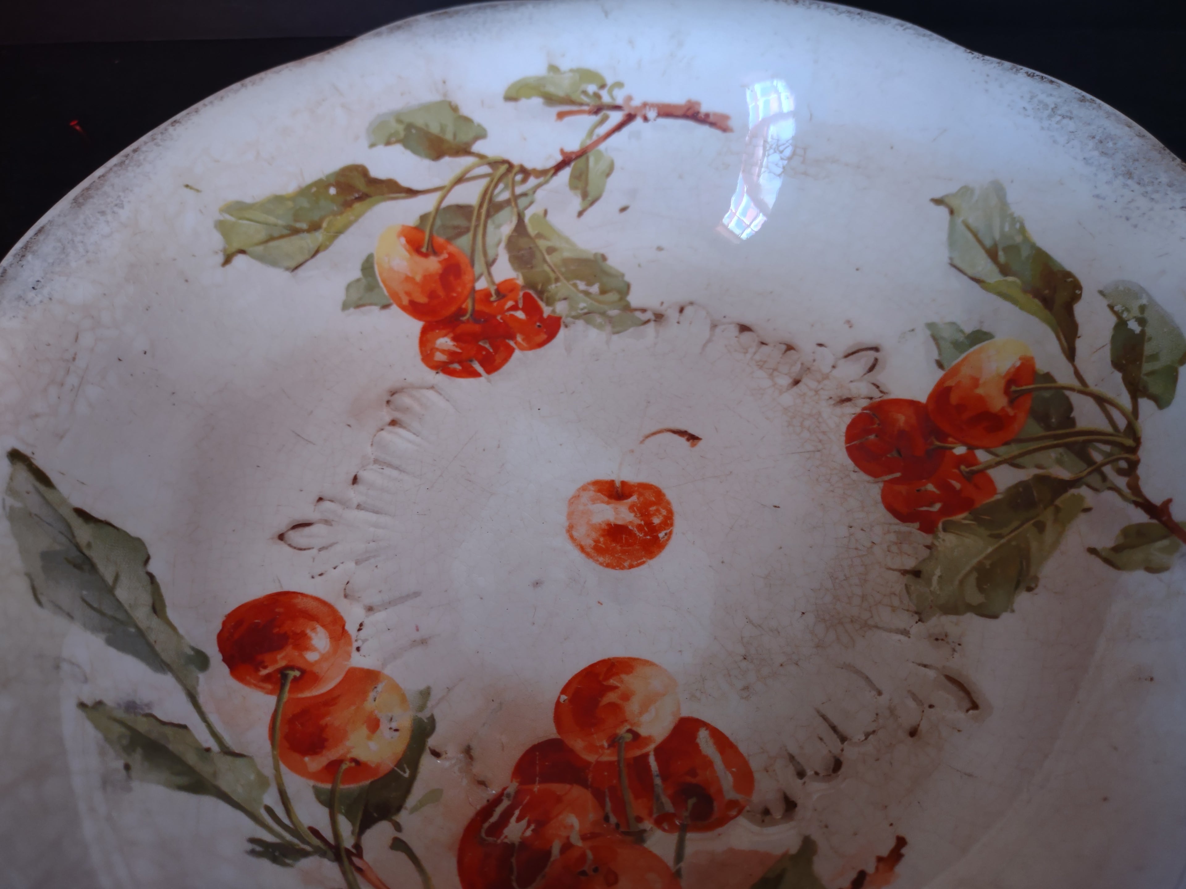 Vintage Bowl Heavy Crazing Anchor Pottery Farmhouse Semi-Porcelain (lot 3432t)