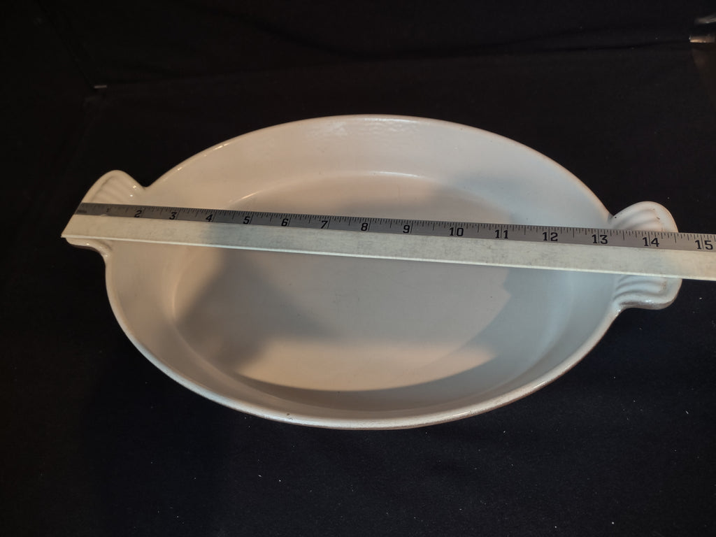 Le Creuset #32 Brown Enameled Cast Iron Oval Baking Casserole Dish (lot 2850c)