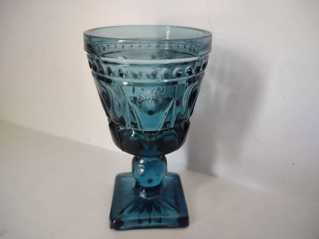 Vintage Indiana Glass Colony Park Lane 3-1/2" Blue Small Glass x 5 (lot 2950c)