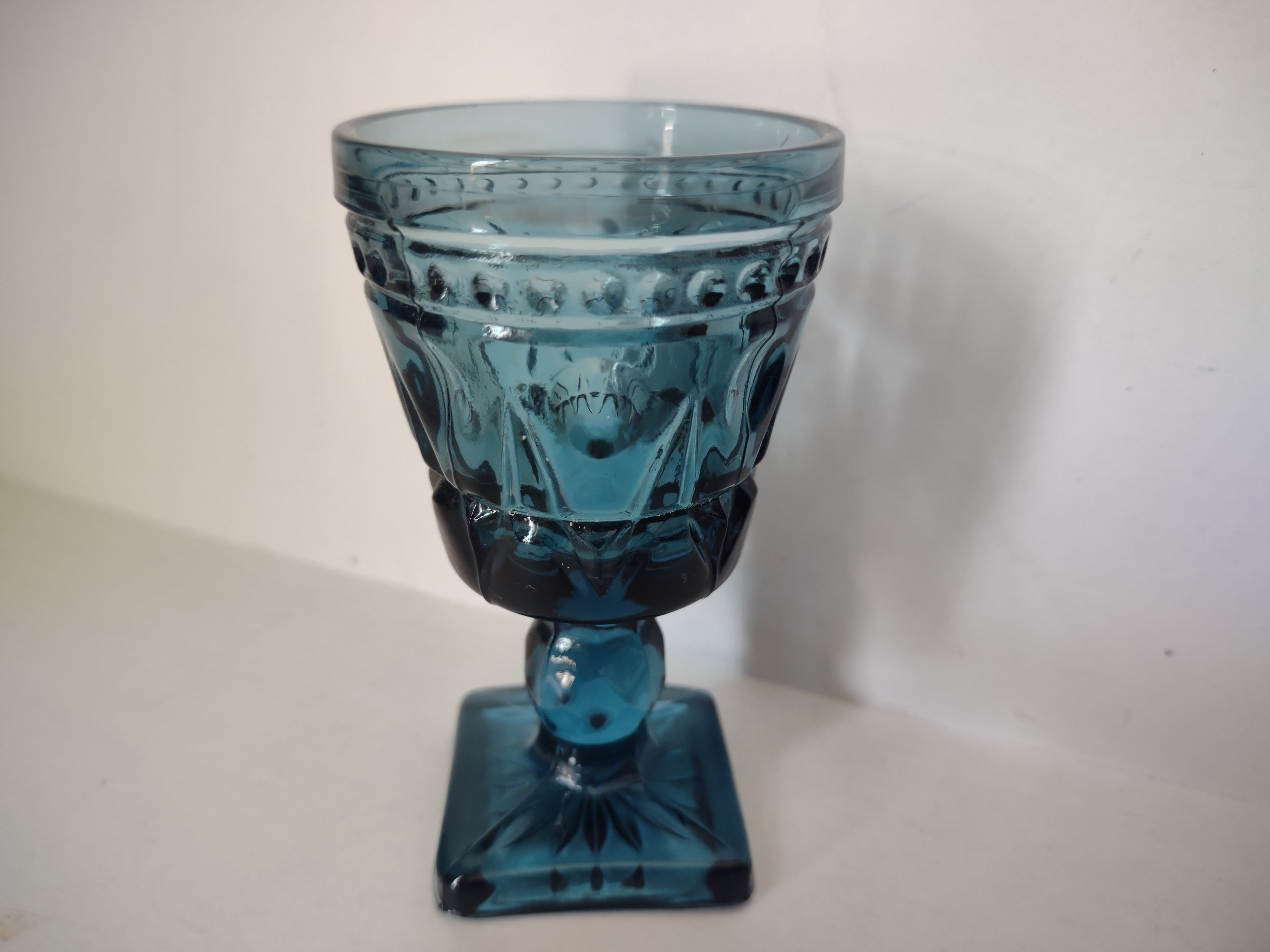 Vintage Indiana Glass Colony Park Lane 3-1/2" Blue Small Glass x 5 (lot 2950c)