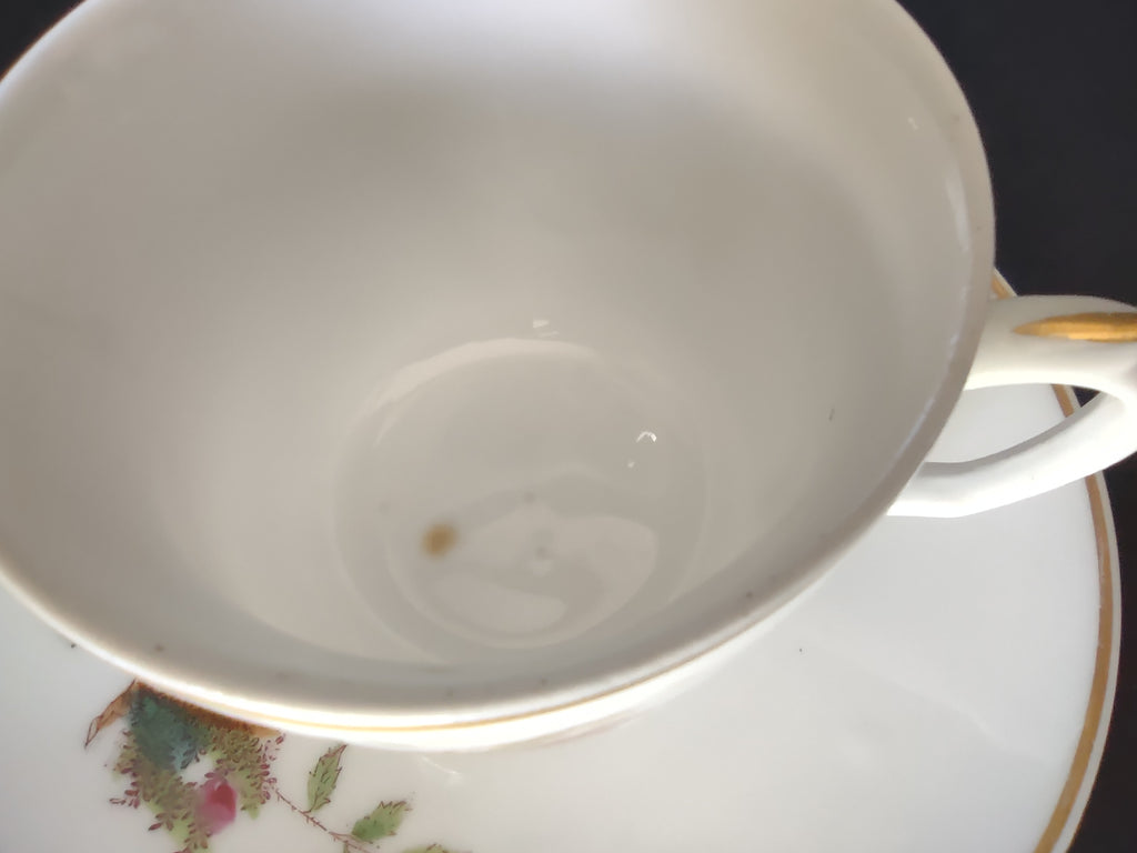Haviland Limoges Tea Cup Saucer Moss Rose (lot 1056)