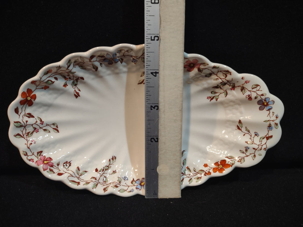 Vintage Spode Wicker Dale Oval Serving Dish Countryside Ironstone CHIP(lot 5753)