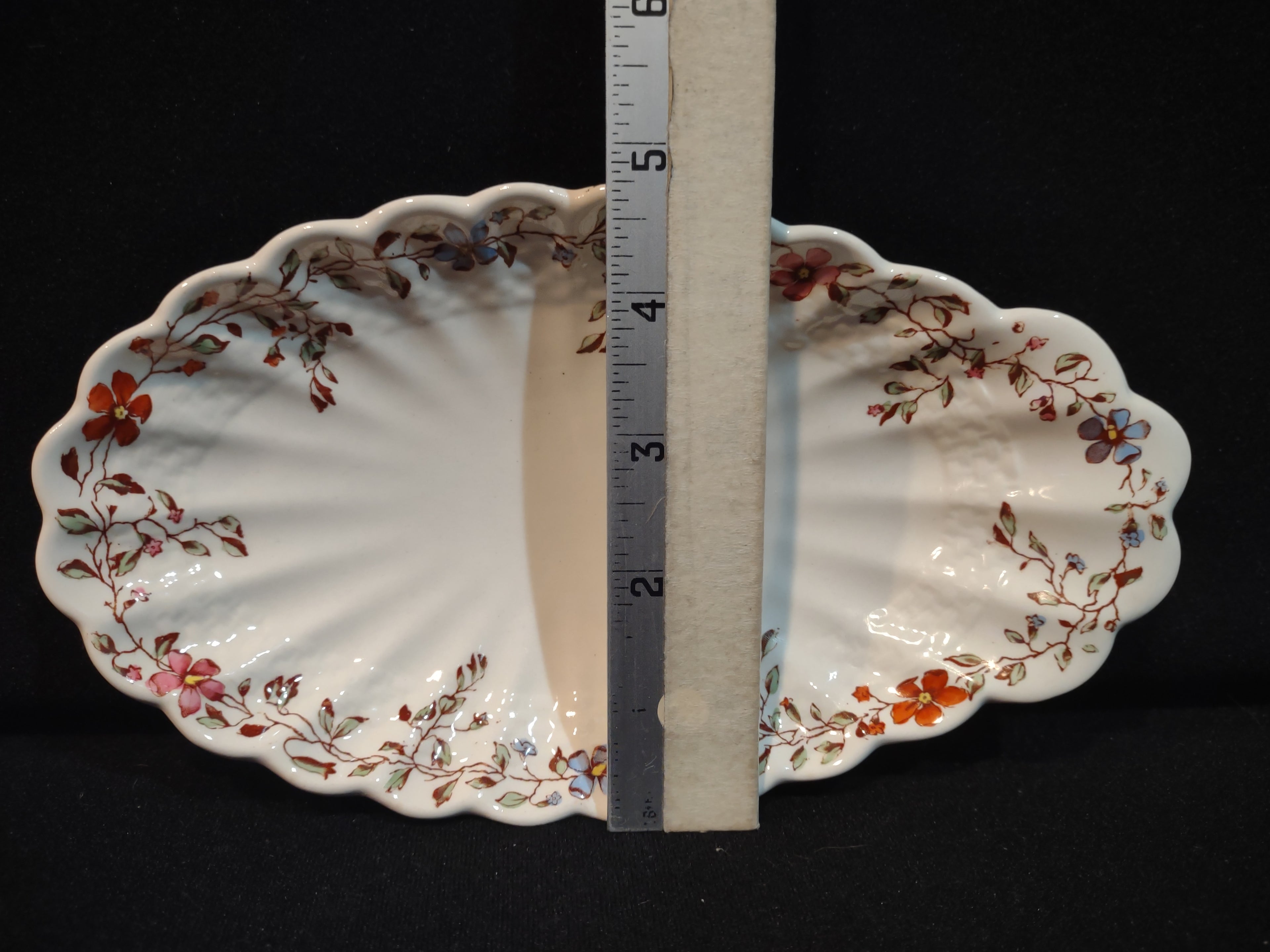 Vintage Spode Wicker Dale Oval Serving Dish Countryside Ironstone CHIP(lot 5753)