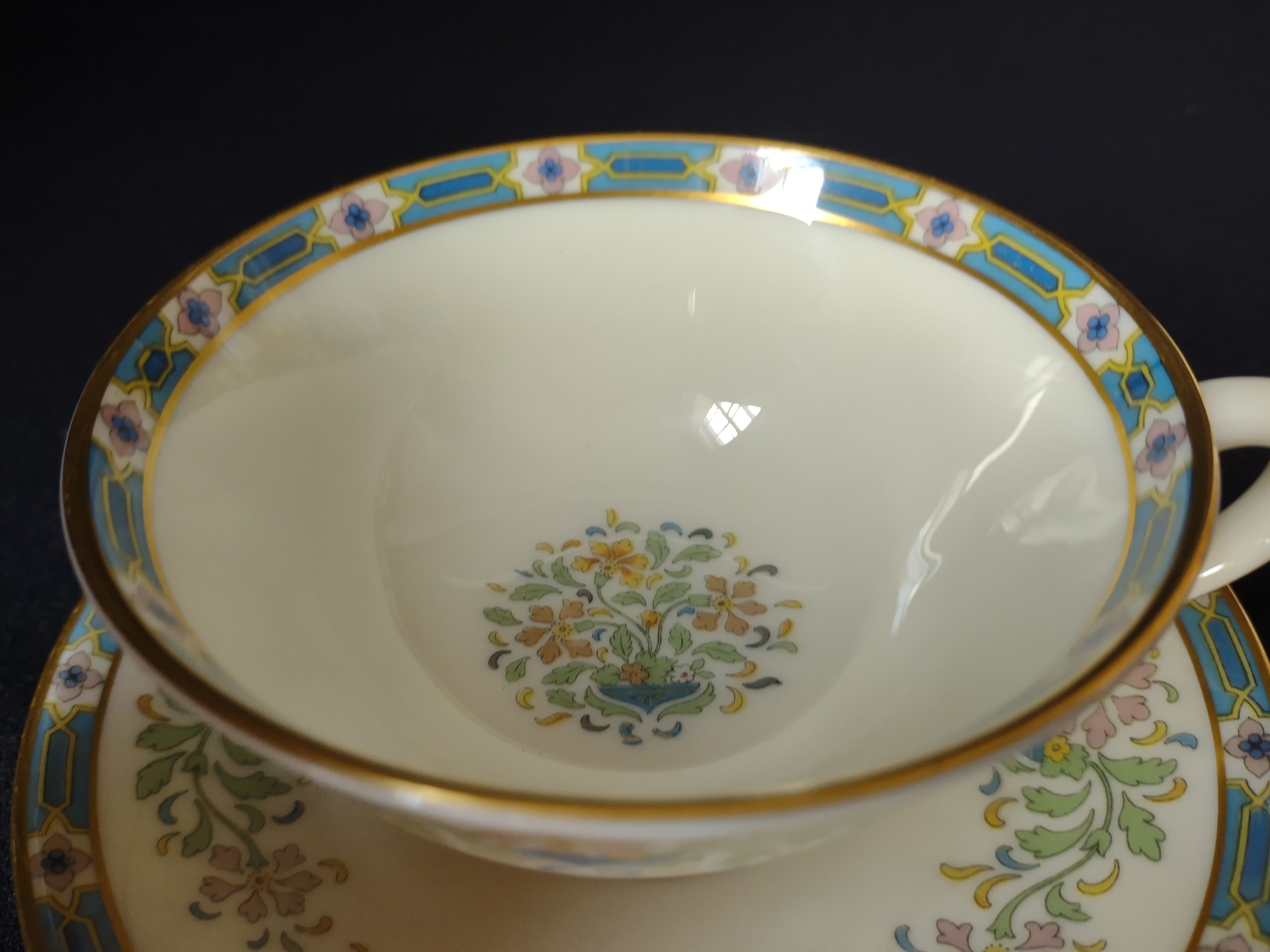 Vintage Lenox Tea Cup with Saucer Mystic Gold Stamp (lot 1812)