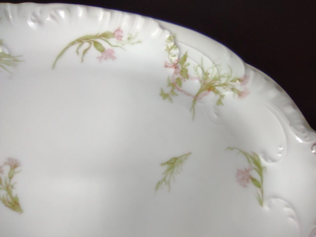 Haviland Limoges Gold Handle Carnation Serving Platter 15-1/2" (lot 340)