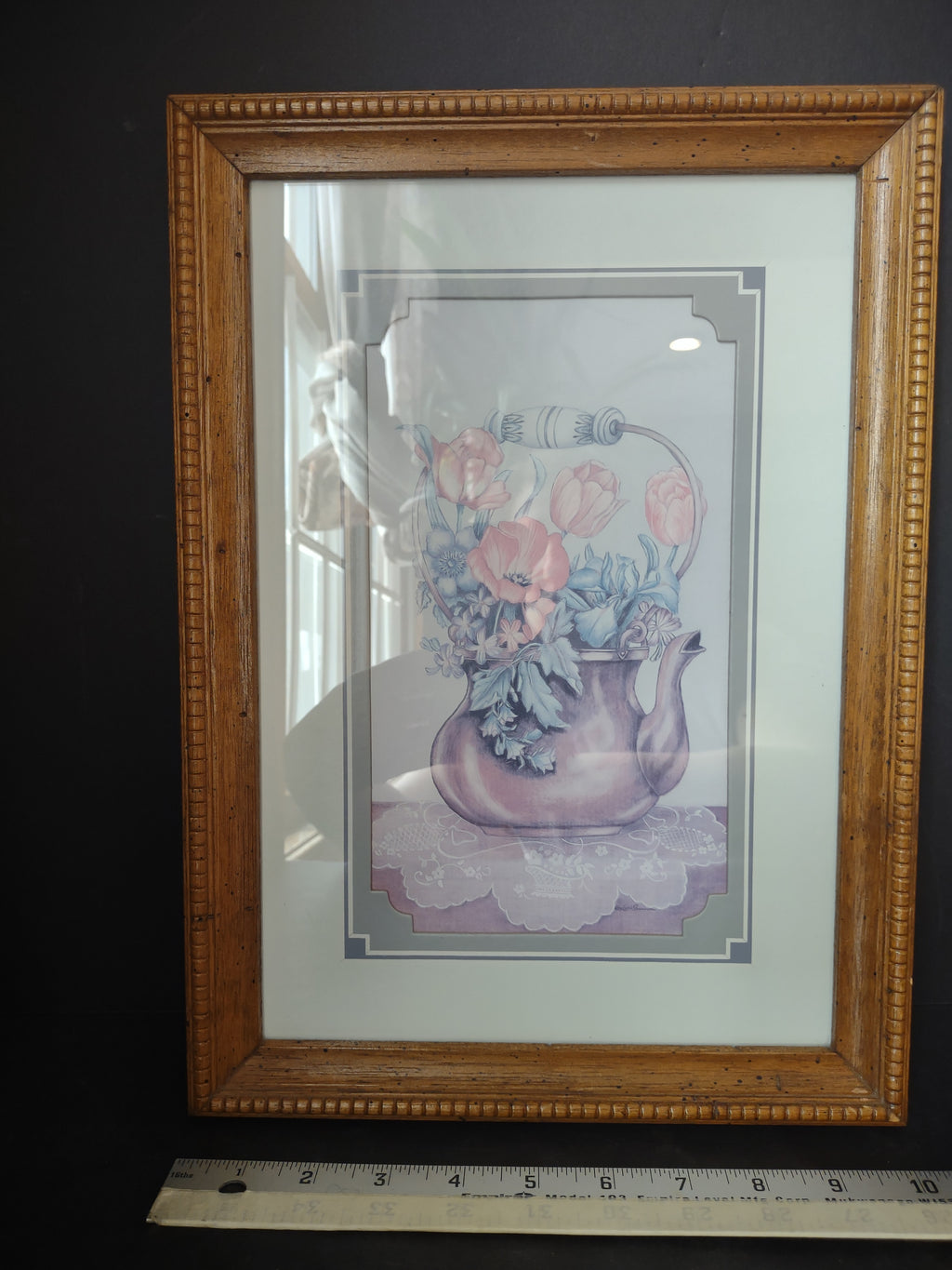 Vintage Picture Cottage Tea Kettel with Poppies Flowers (lot 3098)