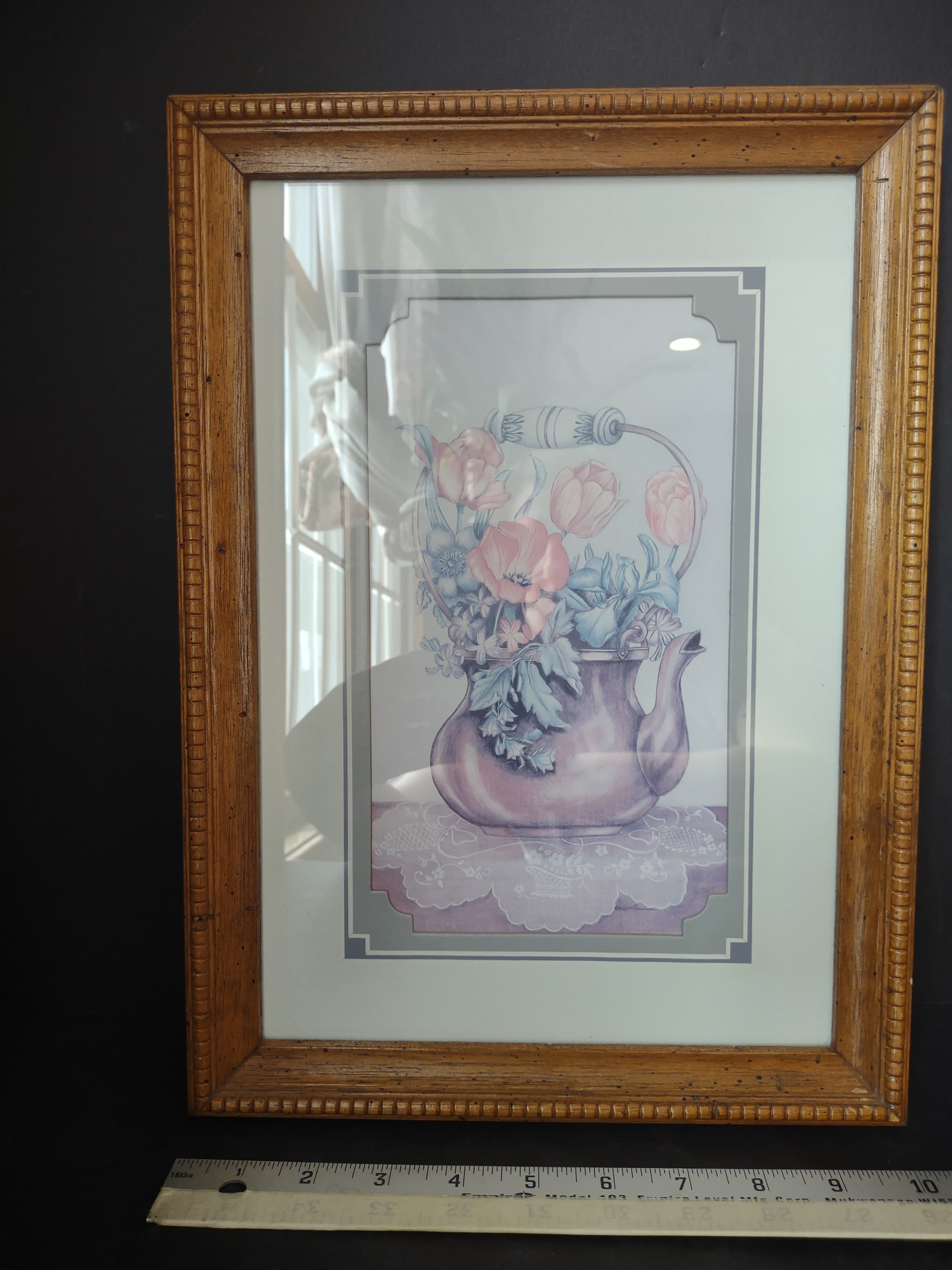 Vintage Picture Cottage Tea Kettel with Poppies Flowers (lot 3098)
