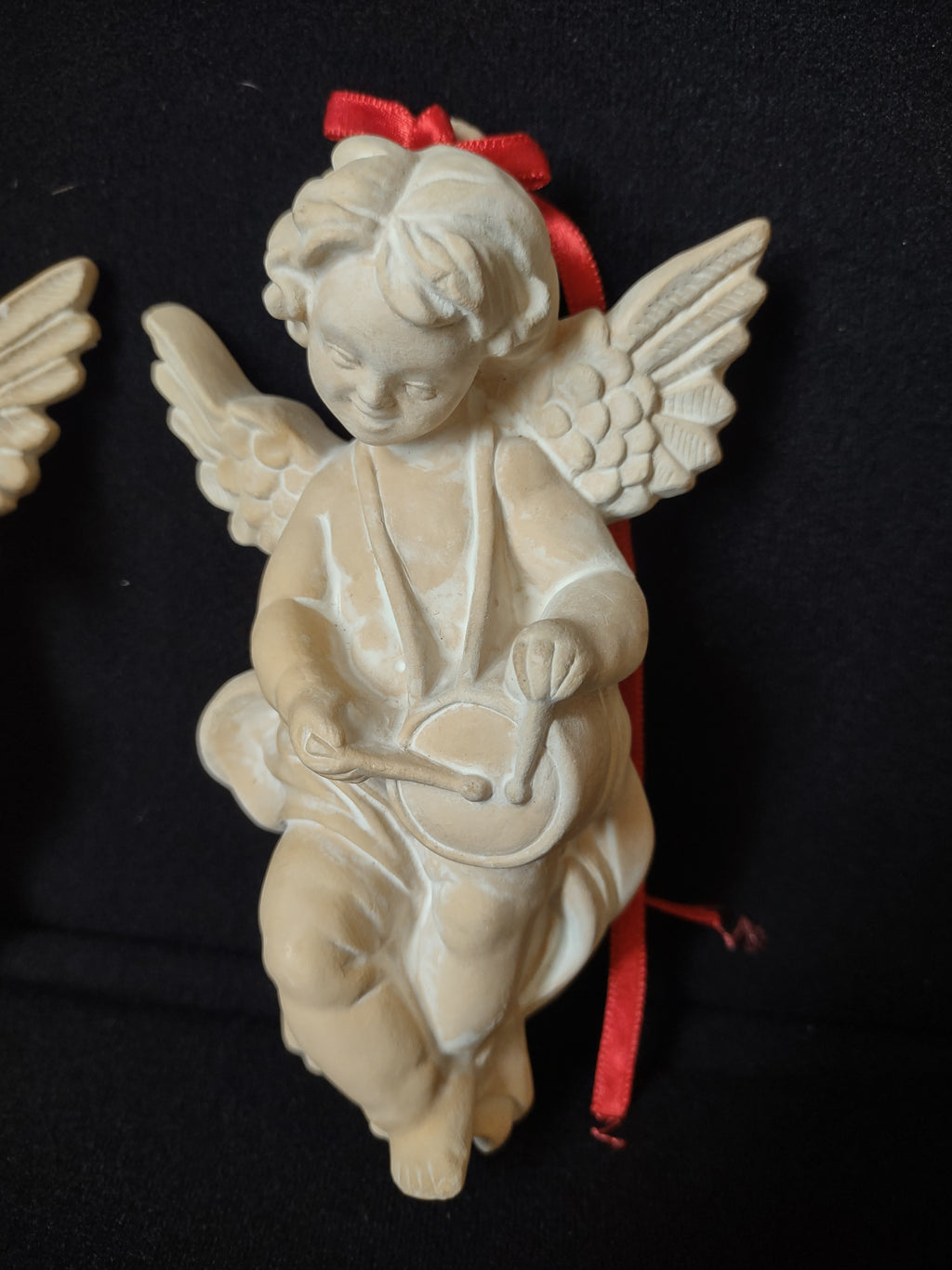 Set of 3 Terracotta Angel Cherub Christmas Tree Ornament (lot 1647)